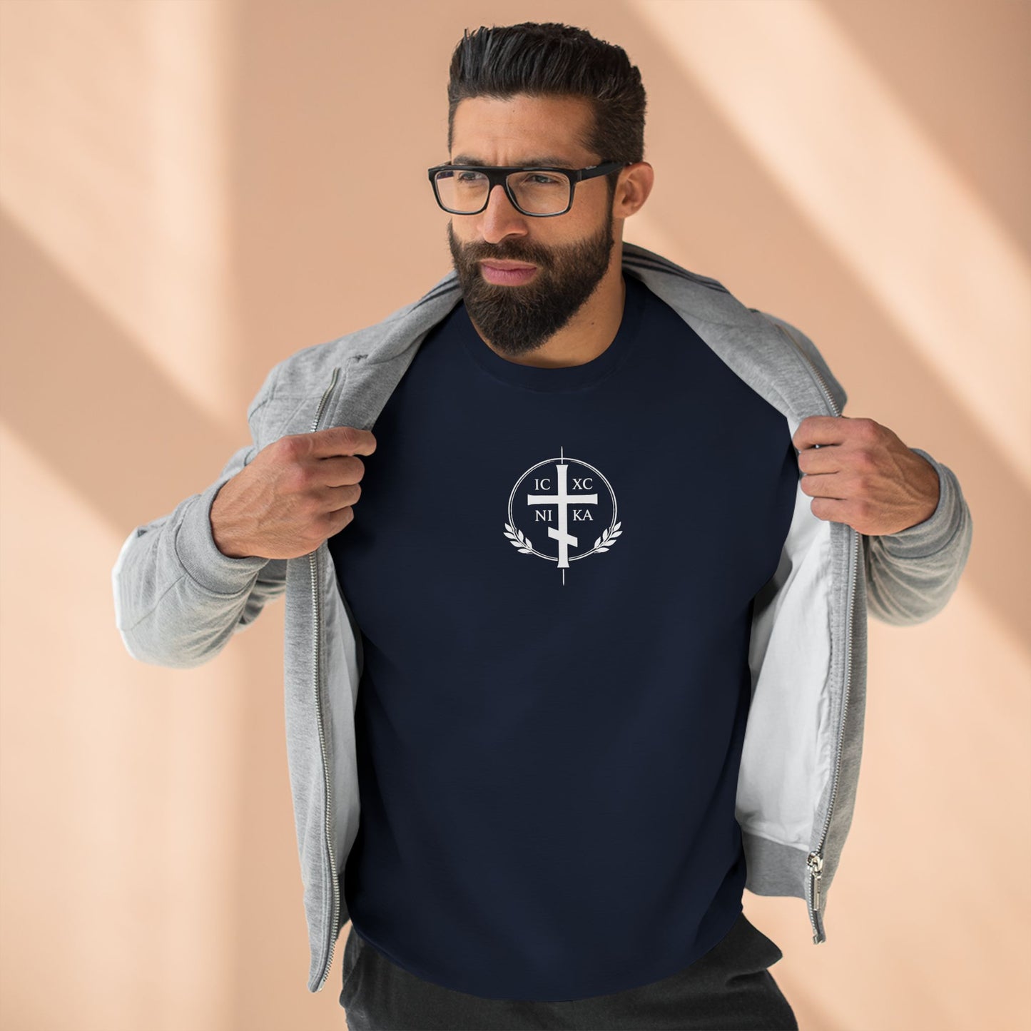 Sheep Graphic Crewneck Sweatshirt — Vintage Lamb Illustration Back Print
