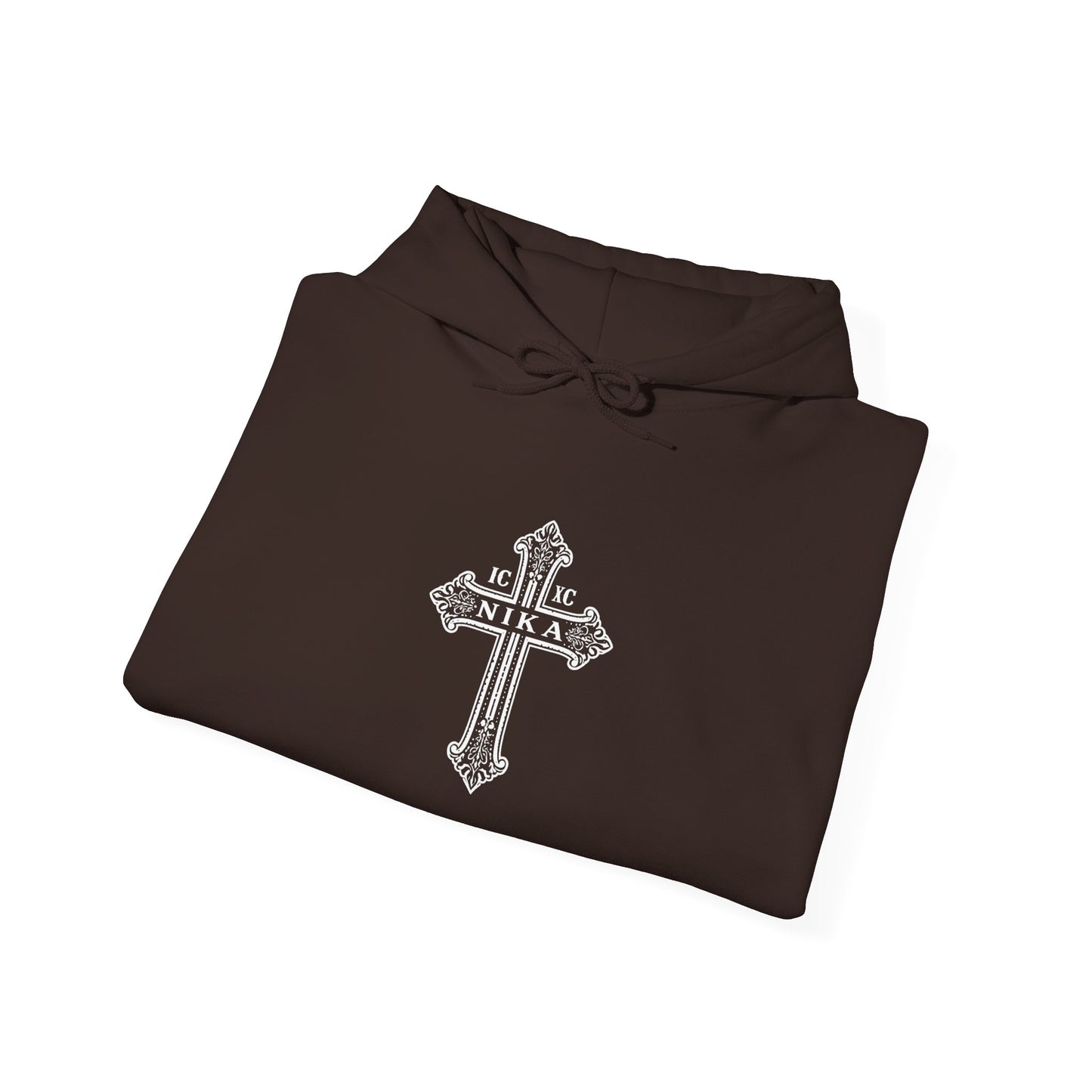 Christian Cross Hoodie — "I Am The Way" Scripture Back Print