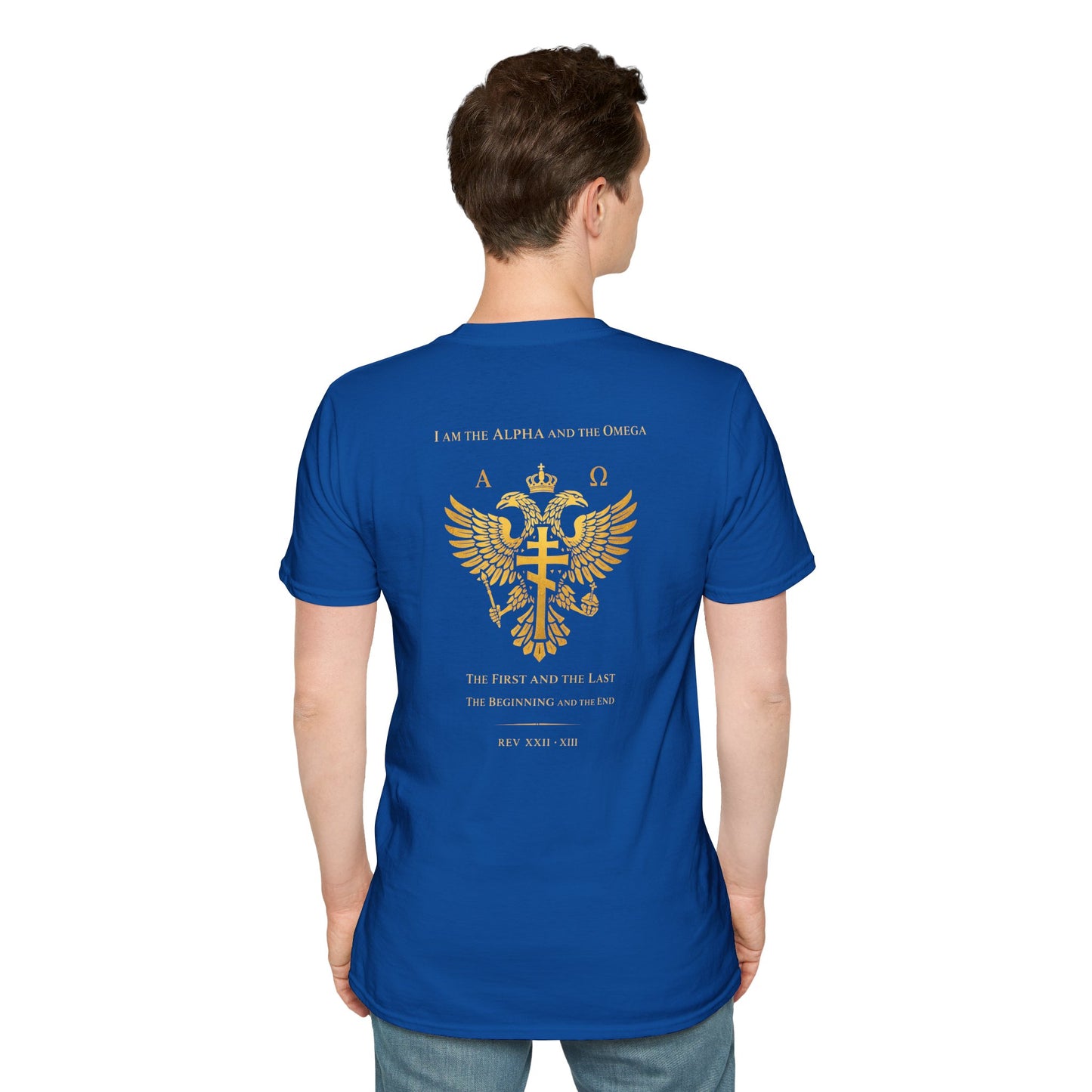 Christian Cross Wings T-Shirt — Gold Faith Graphic Tee