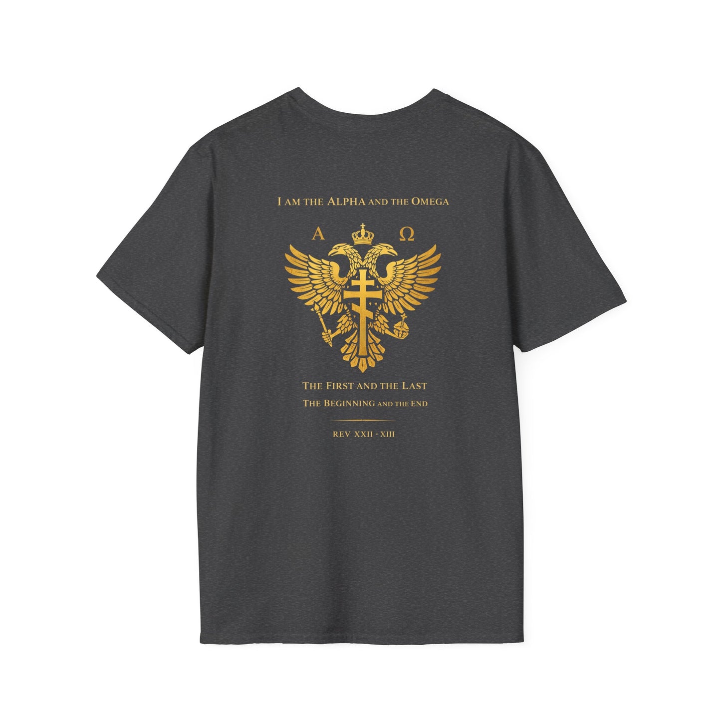 Christian Cross Wings T-Shirt — Gold Faith Graphic Tee