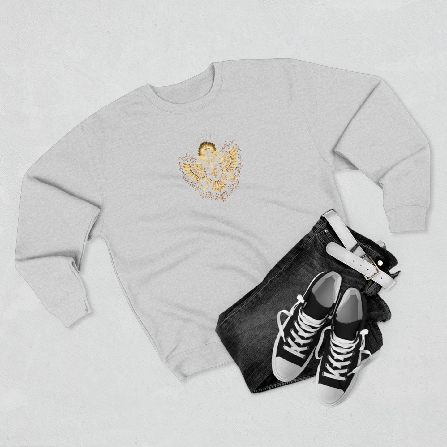 Christian Cross Sweatshirt — Inspirational Faith Graphic Crewneck