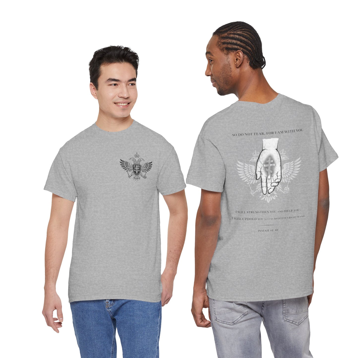 Christian Cross Wings T‑Shirt — Faith Graphic Tee with Prayer Hands
