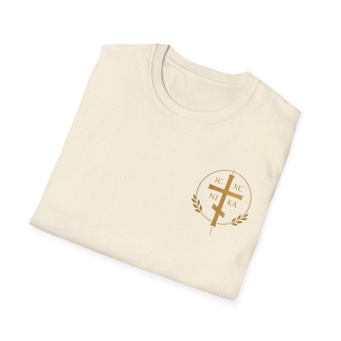 Christian Cross Wings T-Shirt — Gold Faith Graphic Tee