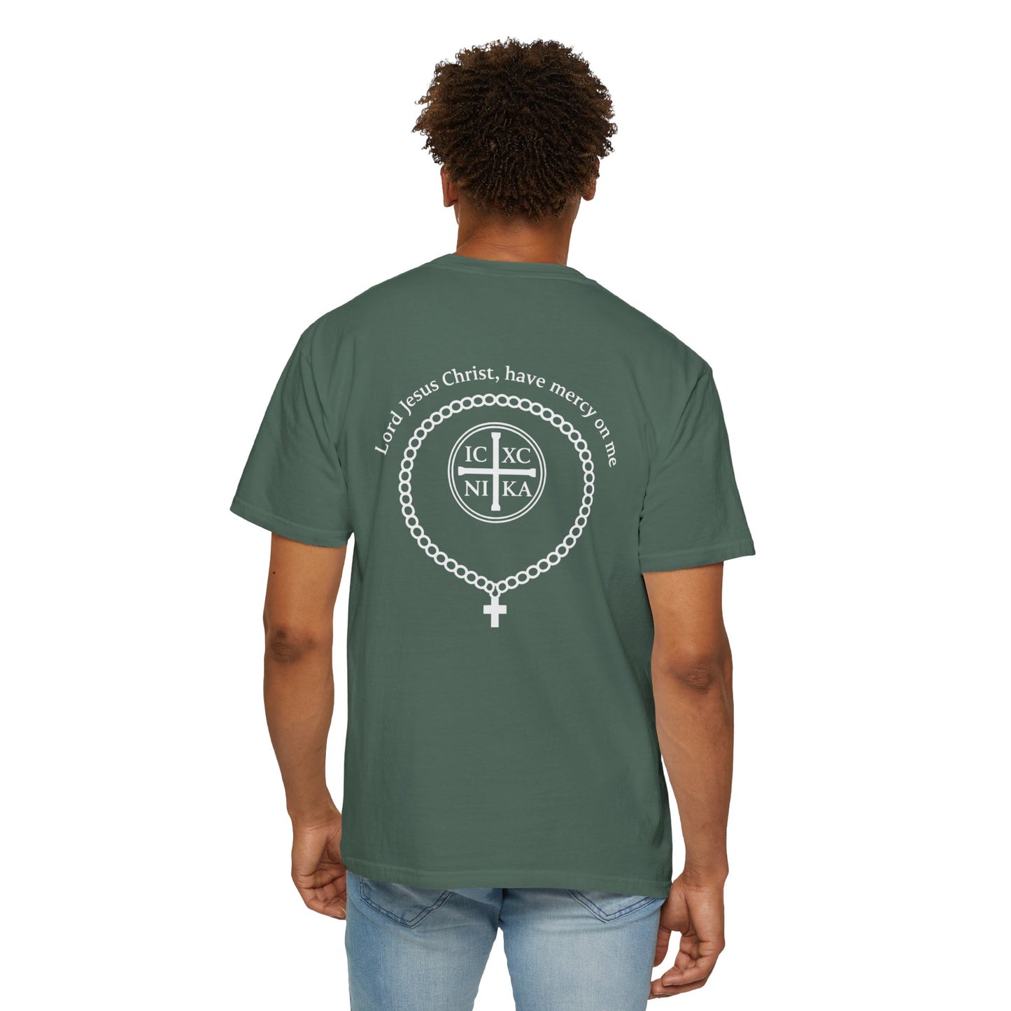 Christian T-Shirt — "I Can Do All Things Through Christ" Philippians 4:13 Cross Laurel Design