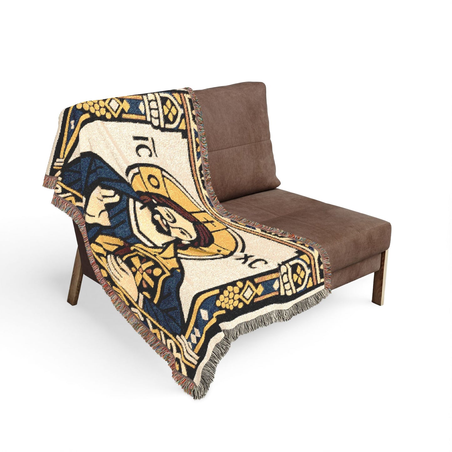 Jesus Icon Woven Blanket — Religious Decorative Throw for Home & Church