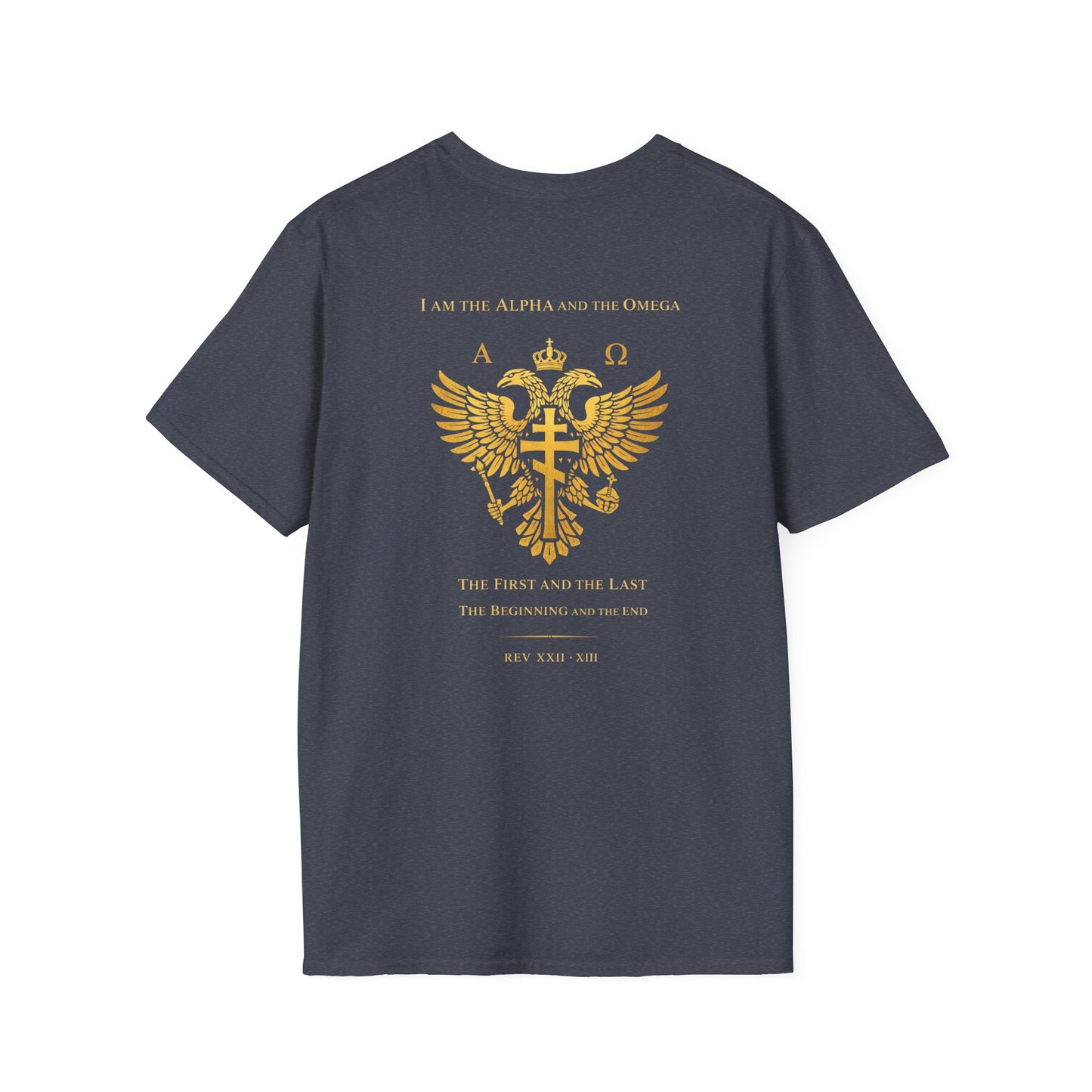 Christian Cross Wings T-Shirt — Gold Faith Graphic Tee