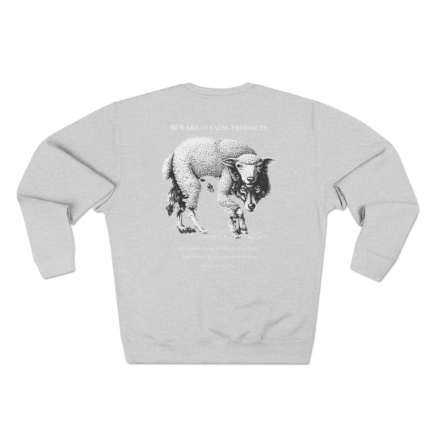 Sheep Graphic Crewneck Sweatshirt — Vintage Lamb Illustration Back Print