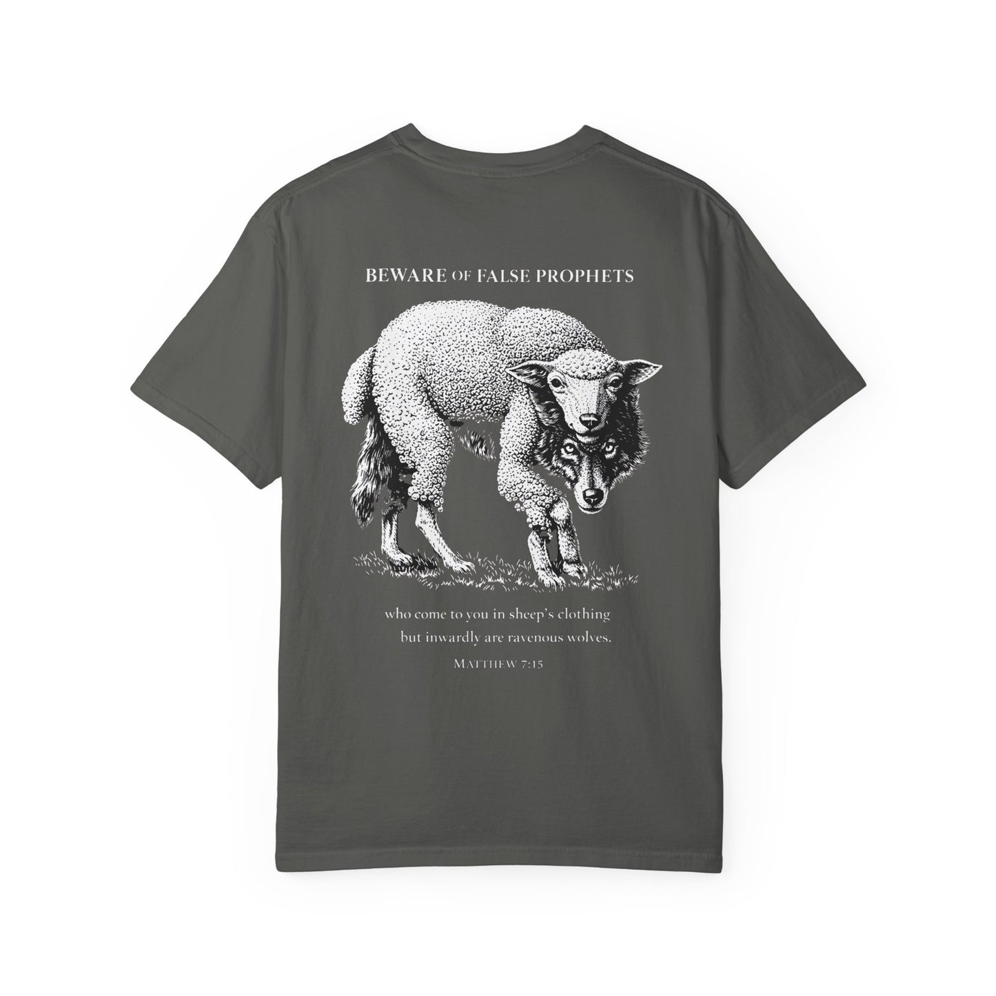 Graphic T-Shirt — "Beware of False Prophets" Sheep in Wolf’s Clothing Christian Tee