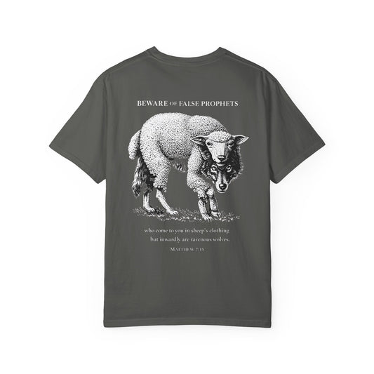 Graphic T-Shirt — "Beware of False Prophets" Sheep in Wolf’s Clothing Christian Tee