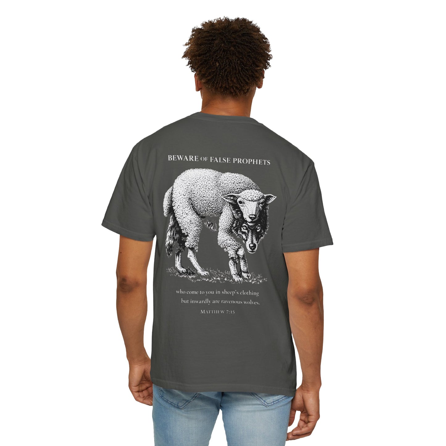 Graphic T-Shirt — "Beware of False Prophets" Sheep in Wolf’s Clothing Christian Tee
