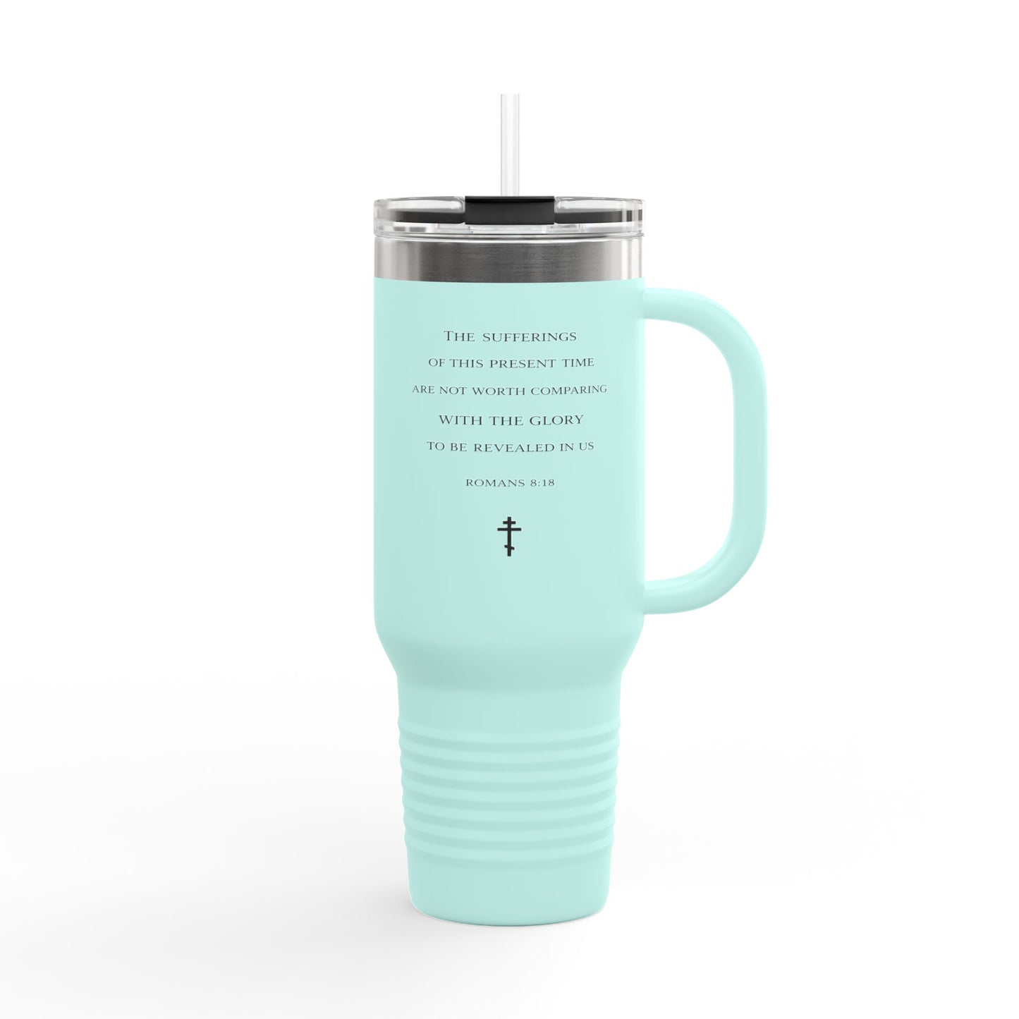 Scripture Insulated Travel Mug 40oz – Inspirational Cross Quote Tumbler