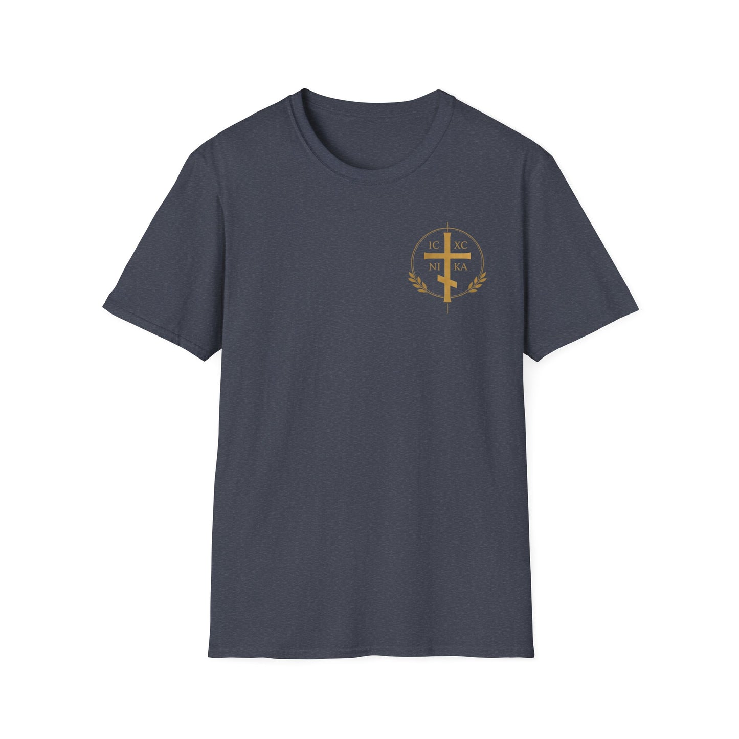 Christian Stained Glass Cross T-Shirt — "I Am the Alpha and the Omega"