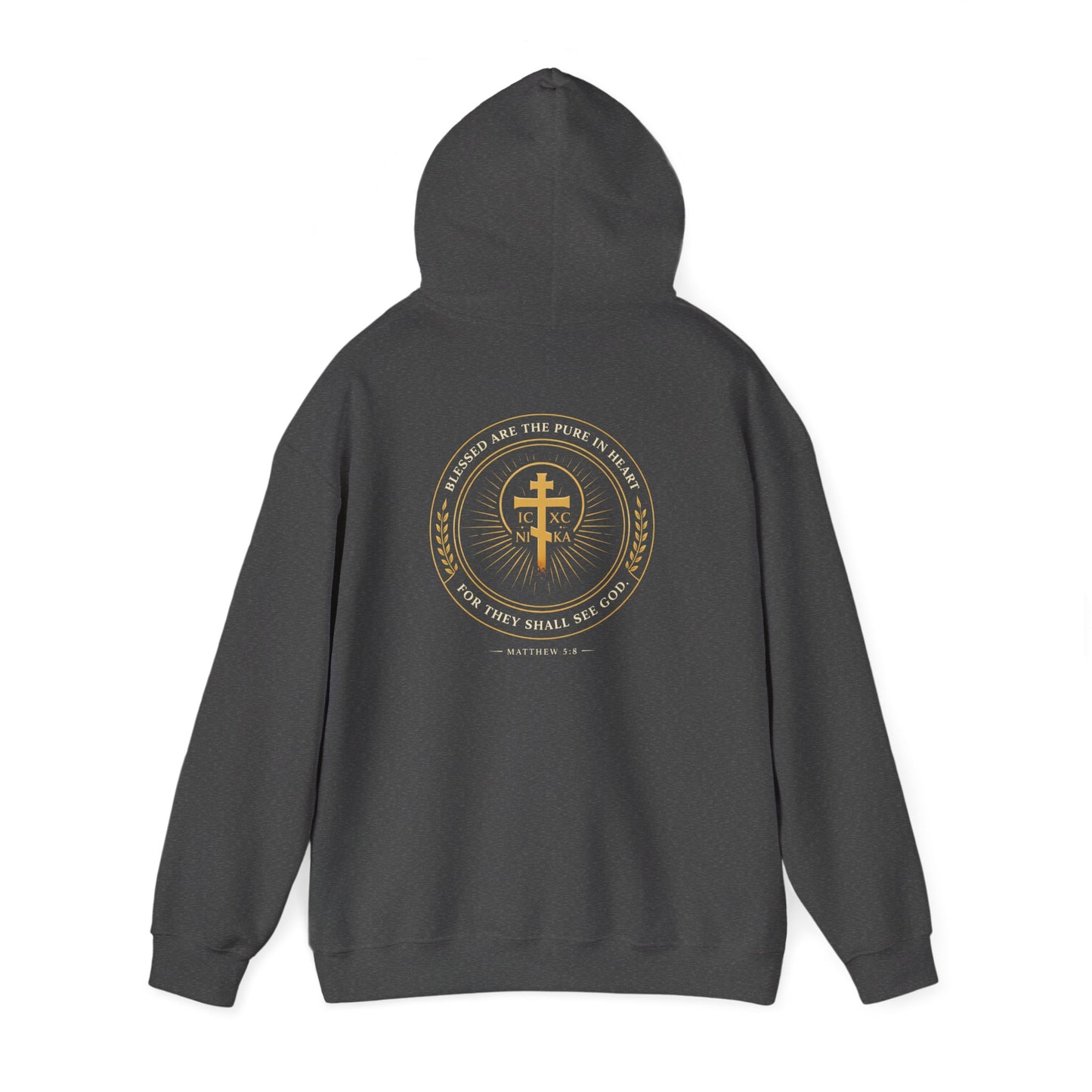 Faith Cross Hoodie — Gold Christian Crest Pullover