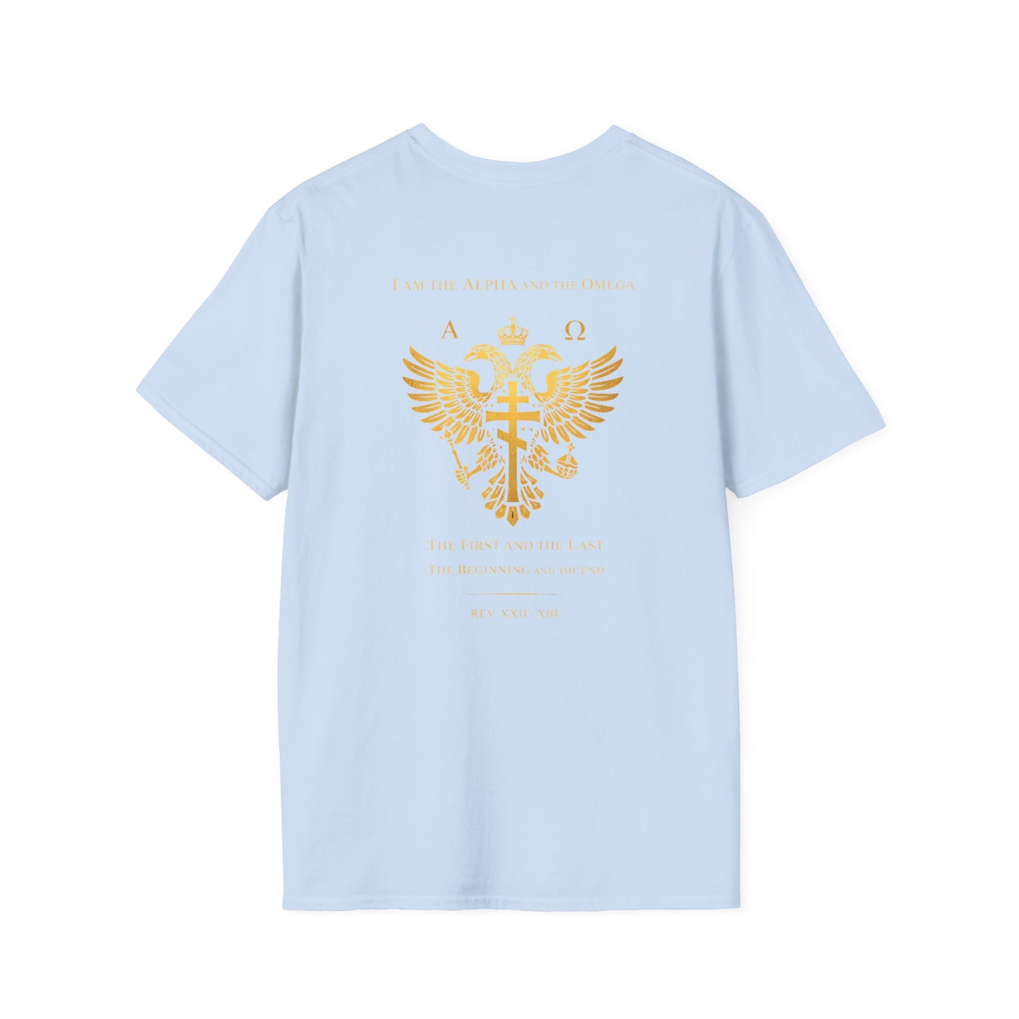 Christian Cross Wings T-Shirt — Gold Faith Graphic Tee