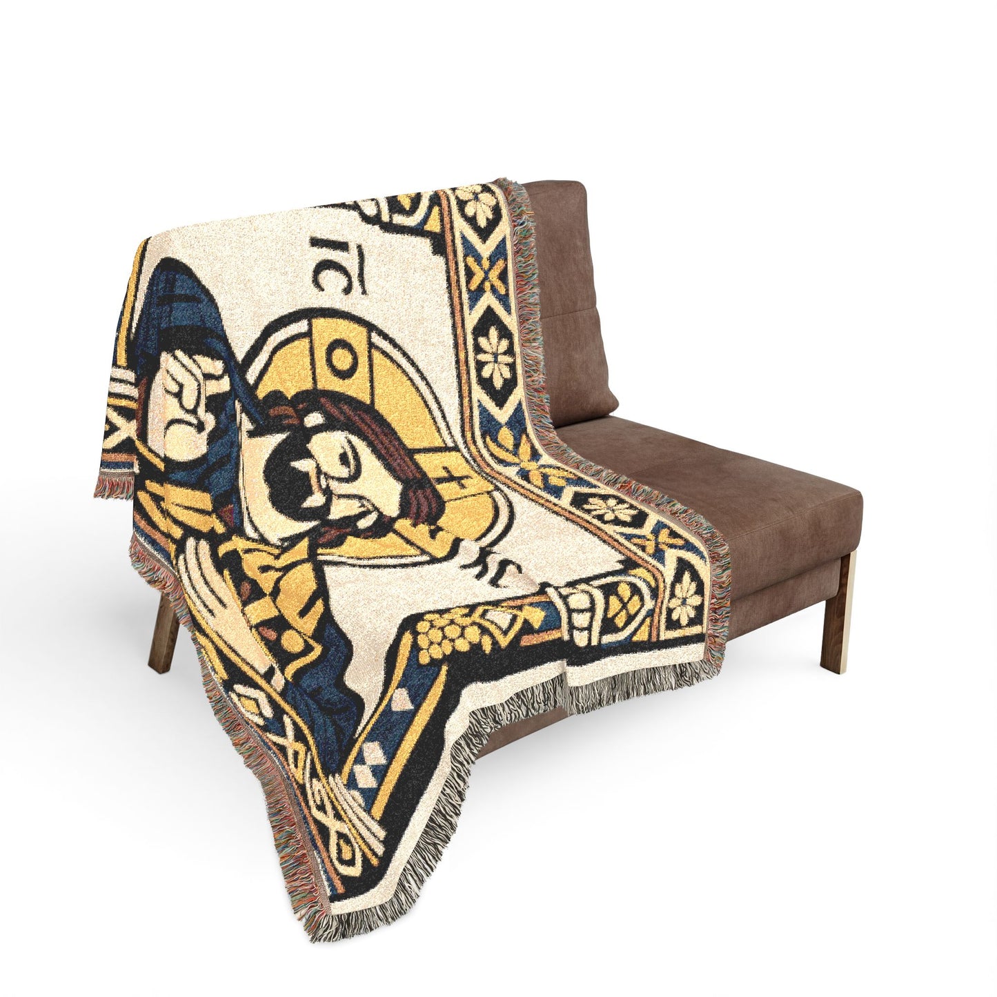 Jesus Icon Woven Blanket — Religious Decorative Throw for Home & Church