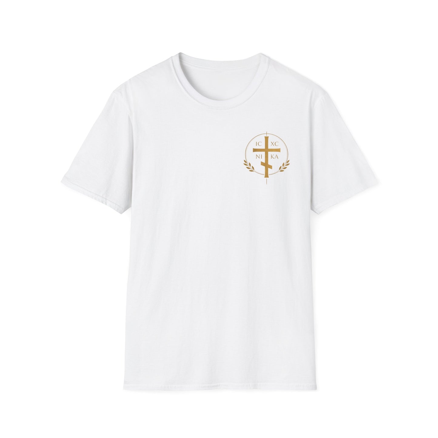 Christian Cross Wings T-Shirt — Gold Faith Graphic Tee