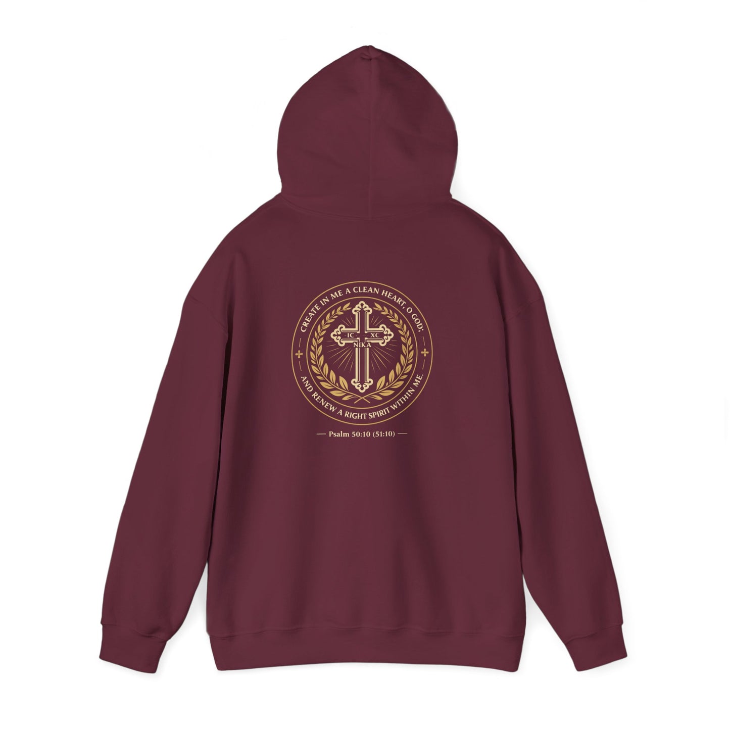 Christian Cross & Eagle Hoodie — Faith-Based Gold Emblem Sweatshirt