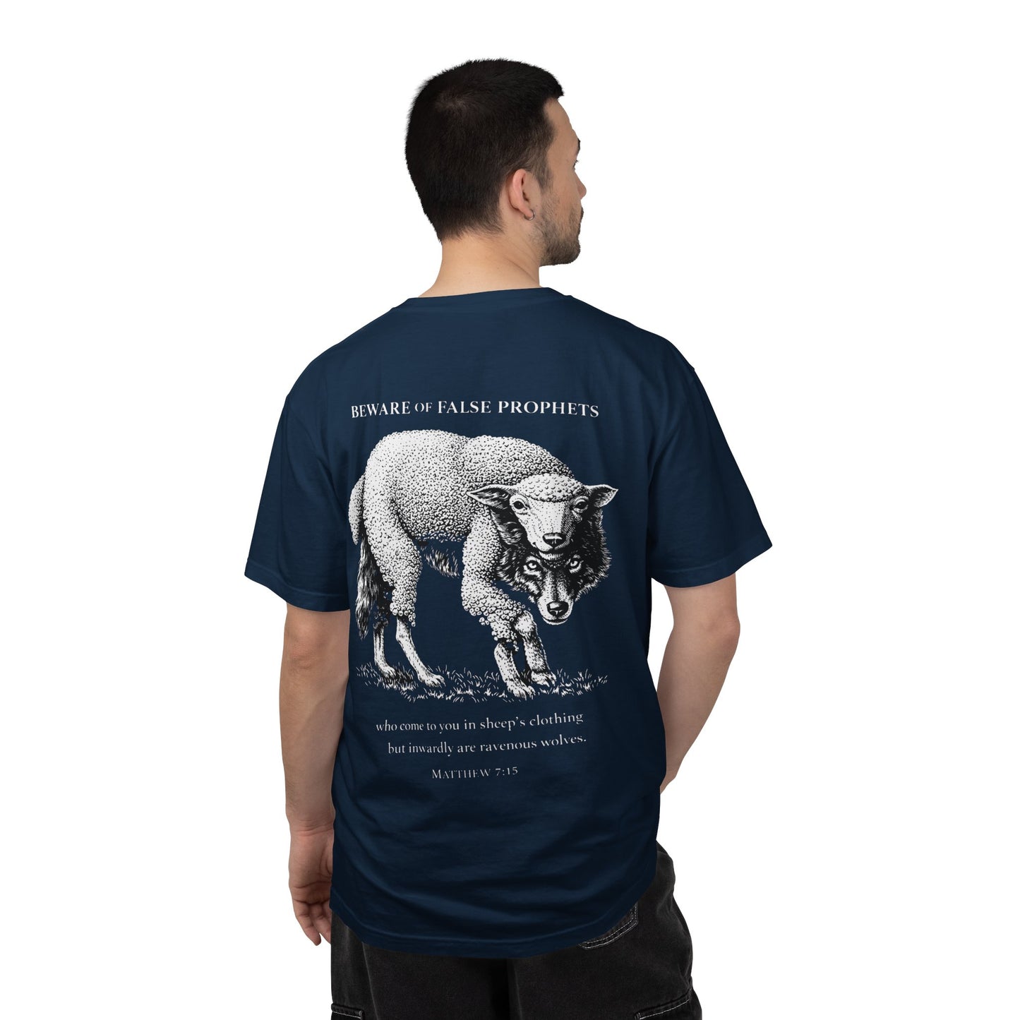 Graphic T-Shirt — "Beware of False Prophets" Sheep in Wolf’s Clothing Christian Tee