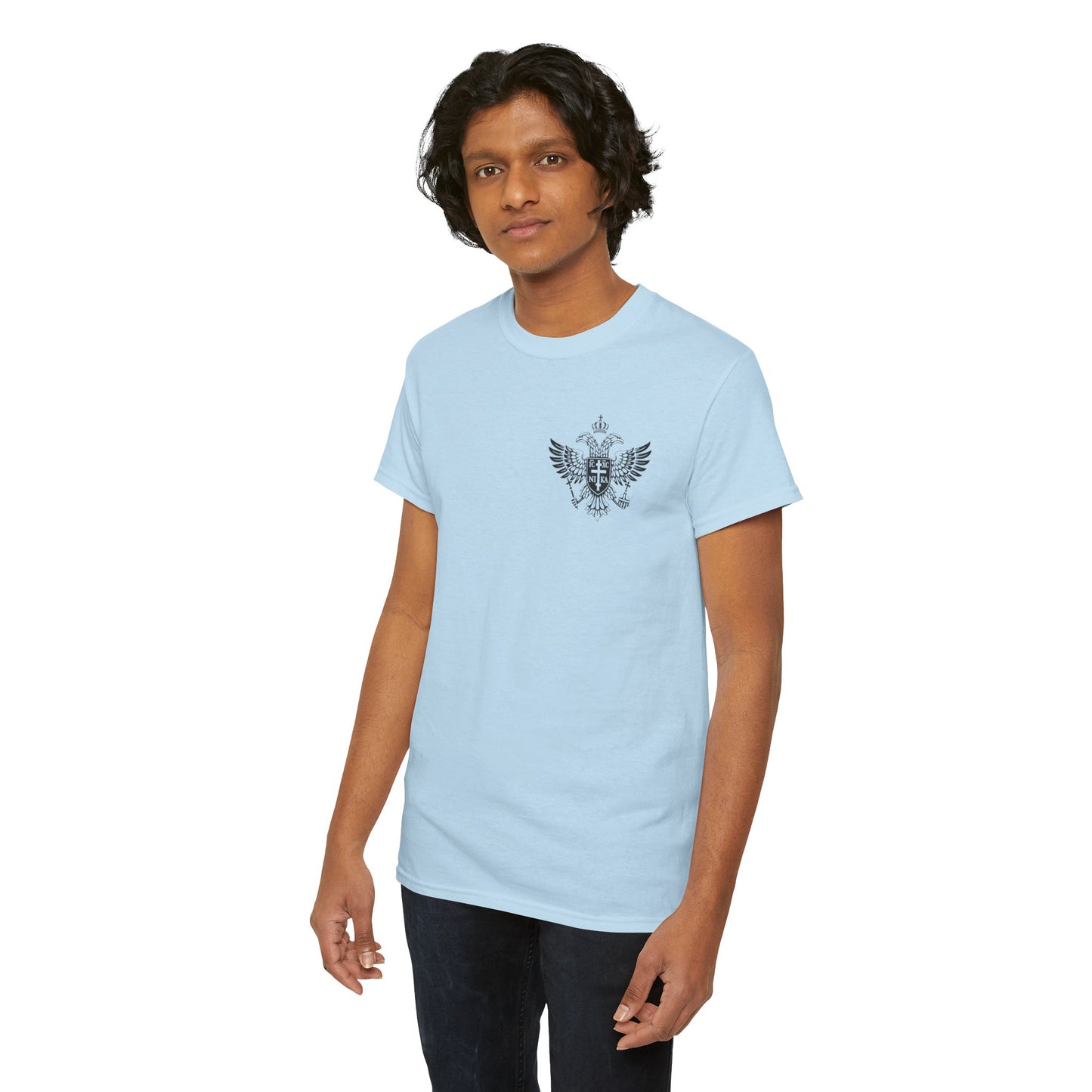 Christian Cross Wings T‑Shirt — Faith Graphic Tee with Prayer Hands