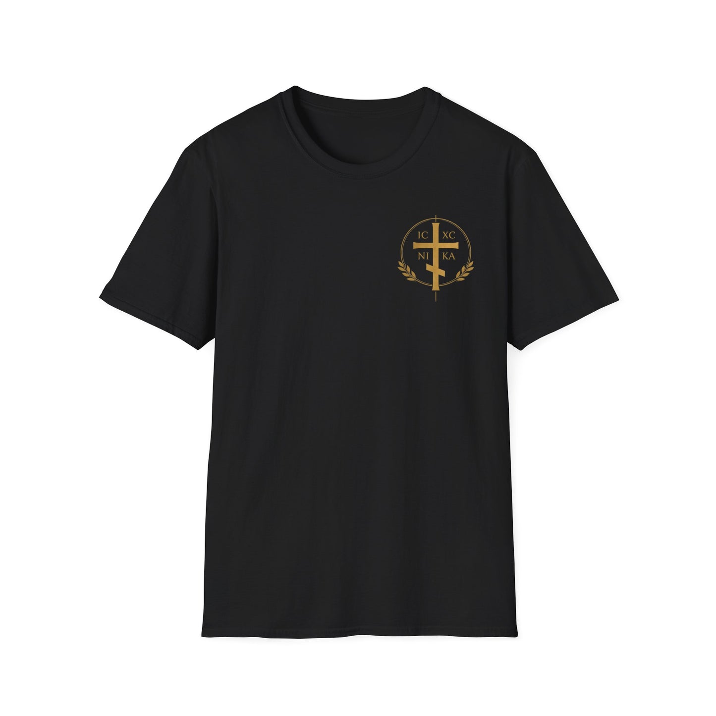 Christian Cross Wings T-Shirt — Gold Faith Graphic Tee