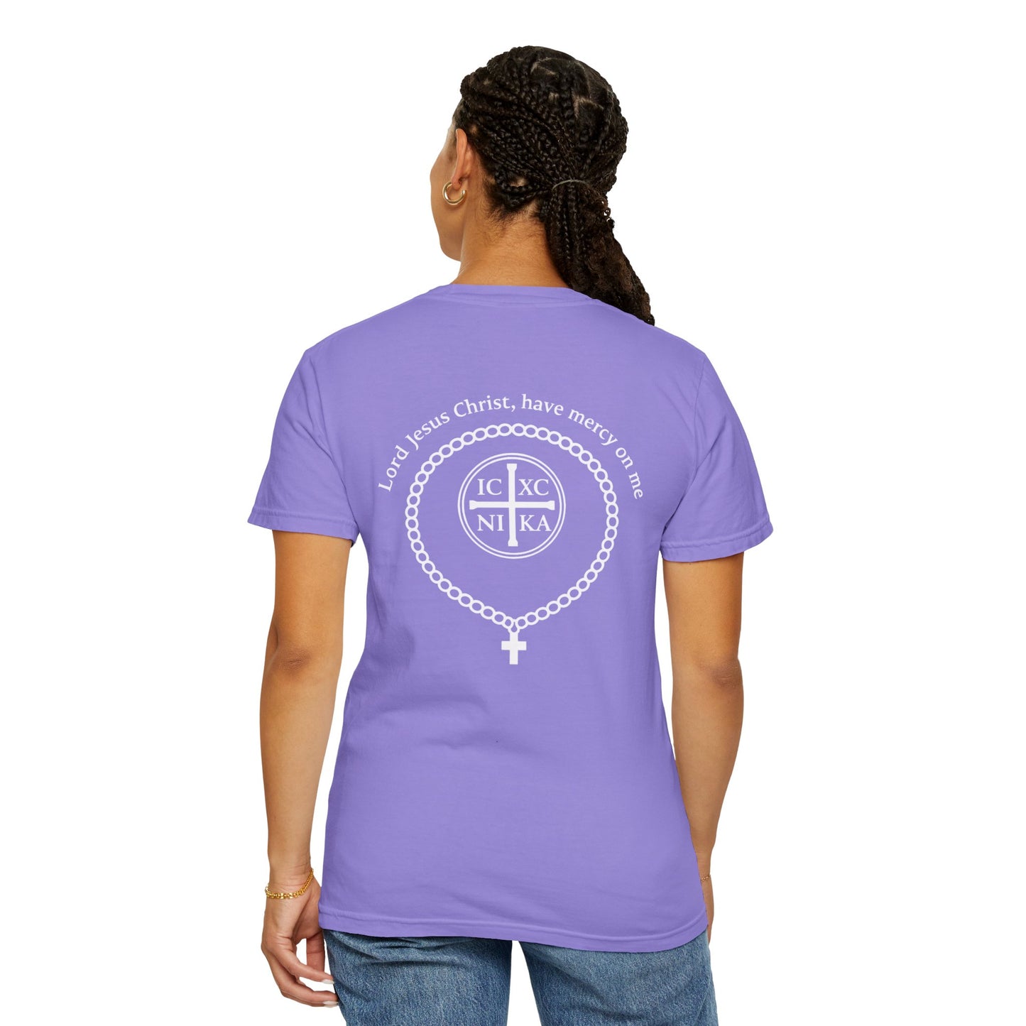 Christian T-Shirt — "I Can Do All Things Through Christ" Philippians 4:13 Cross Laurel Design