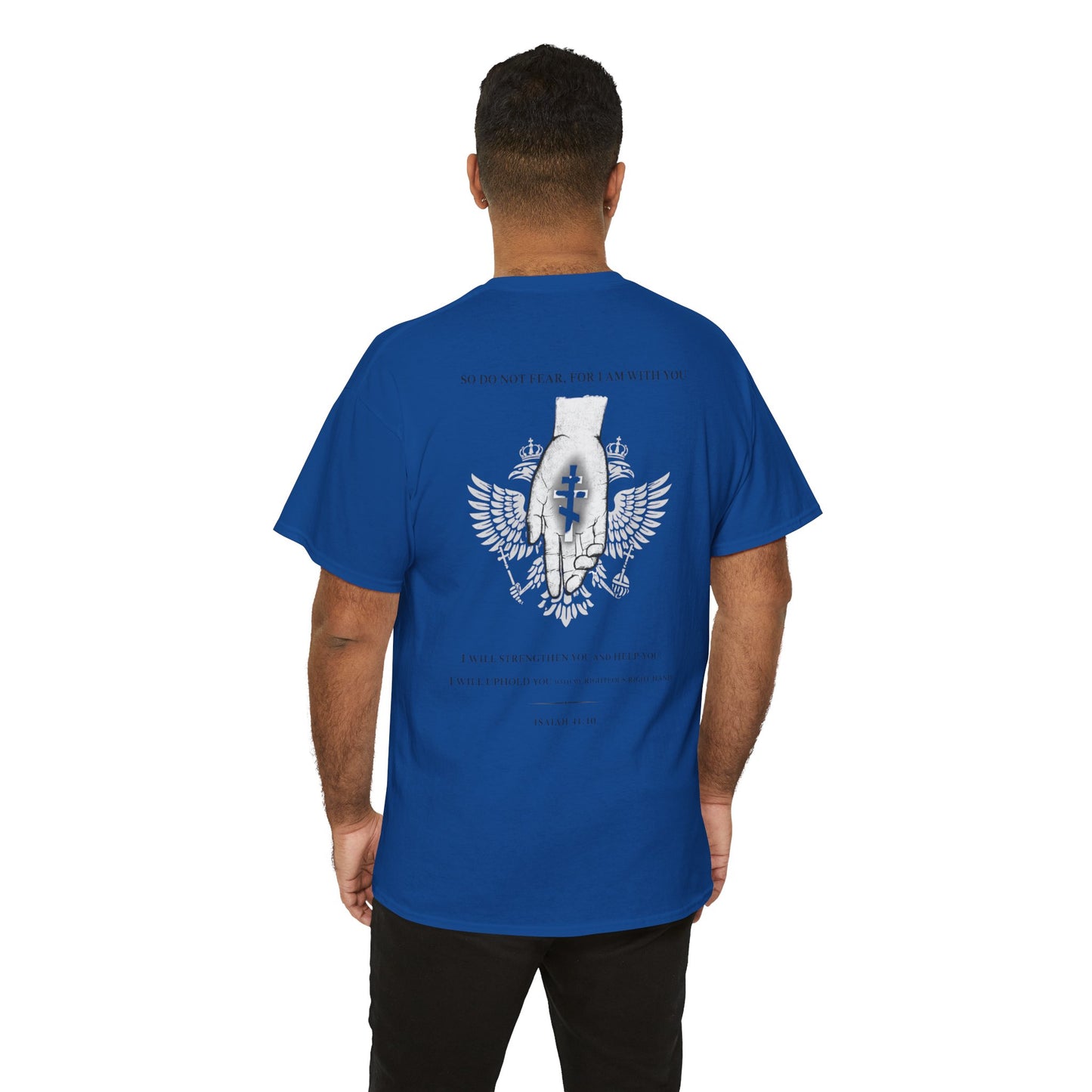 Christian Cross Wings T‑Shirt — Faith Graphic Tee with Prayer Hands