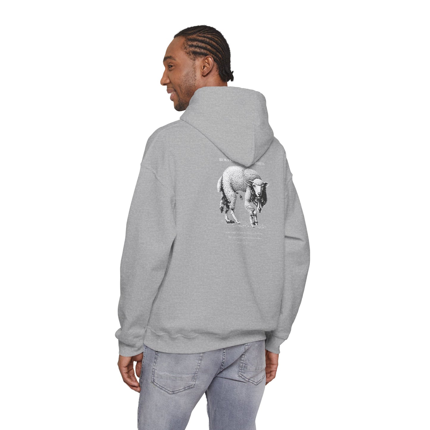 Christian Lamb Graphic Hoodie — ‘Agnus Dei’ Faith Emblem Sweatshirt
