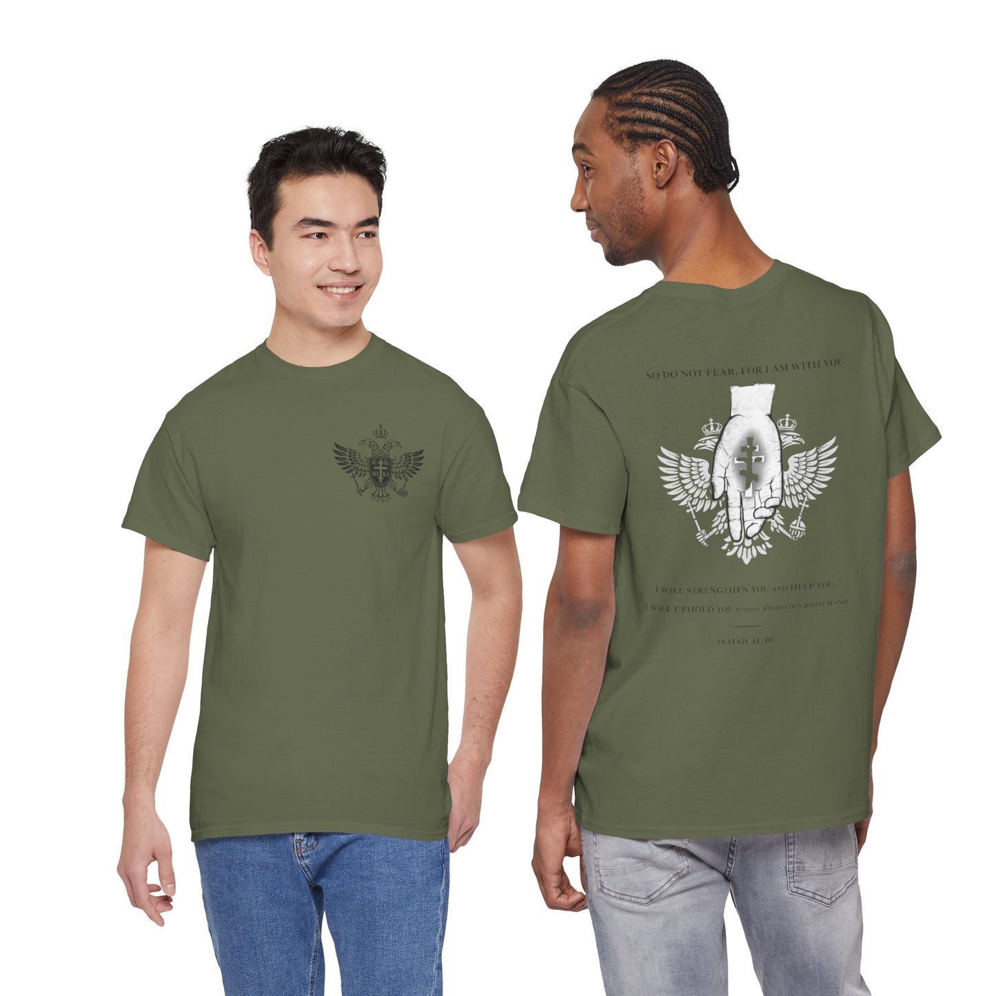Christian Cross Wings T‑Shirt — Faith Graphic Tee with Prayer Hands