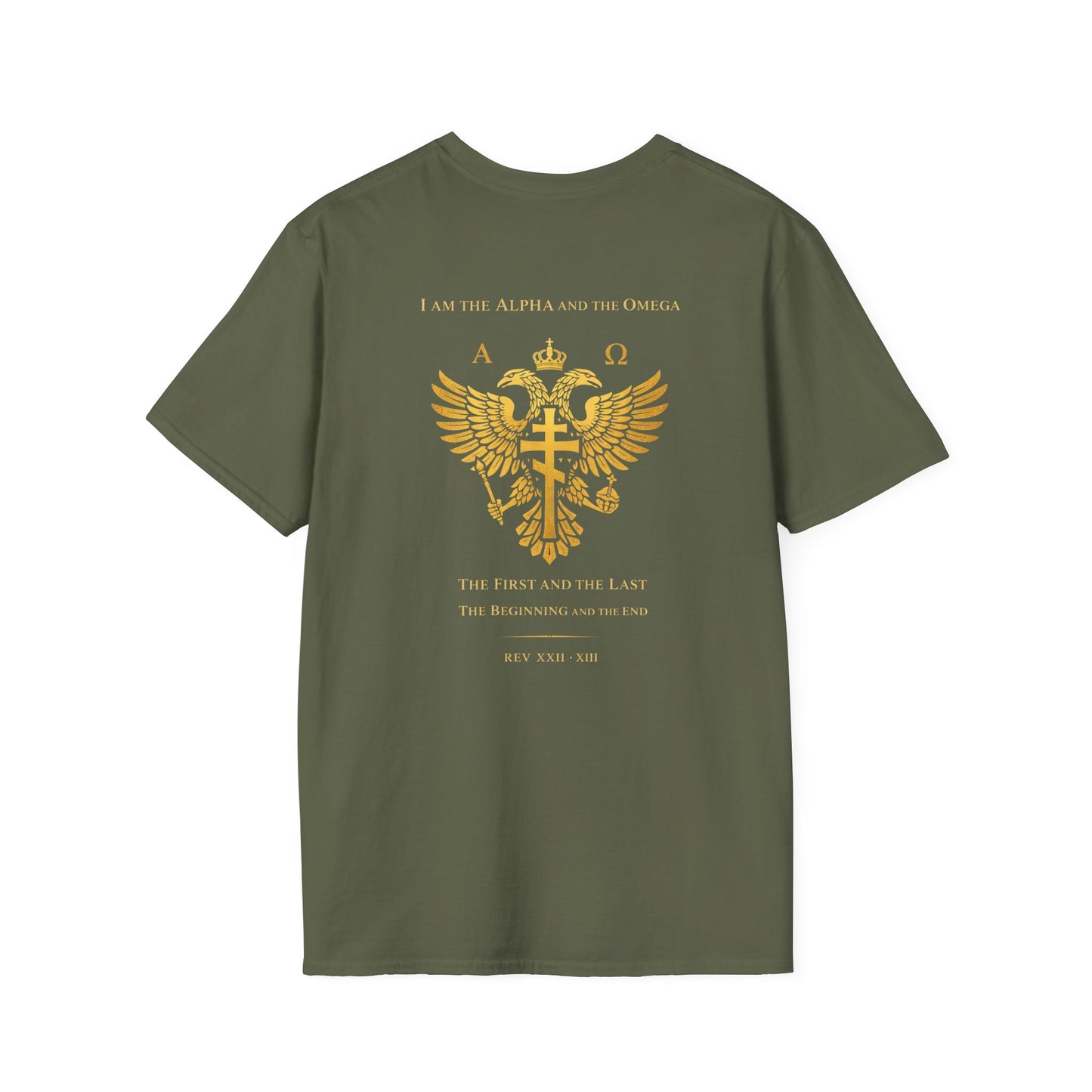 Christian Cross Wings T-Shirt — Gold Faith Graphic Tee