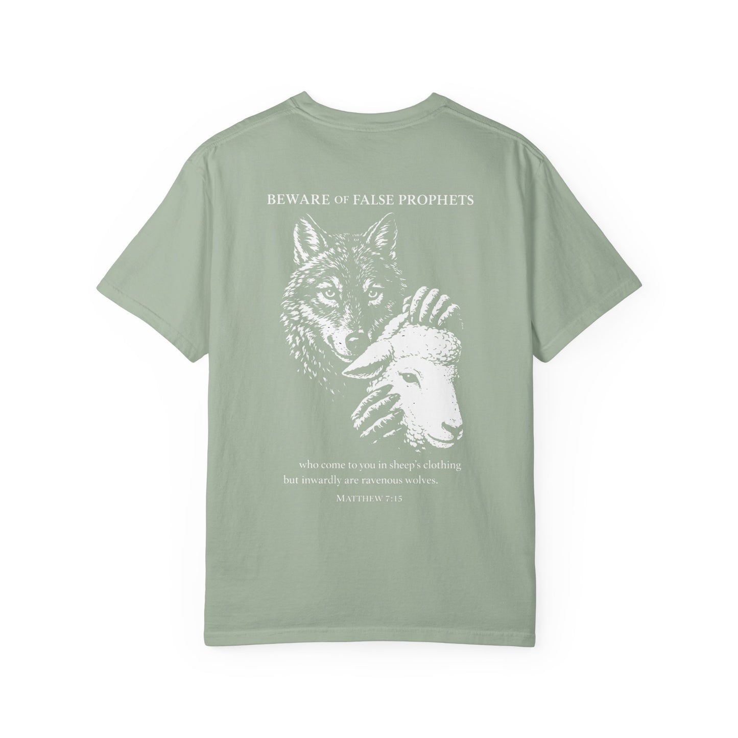 Christian 'Beware of False Prophets' Graphic T-Shirt — Wolf in Sheep's Clothing Bible Verse Tee