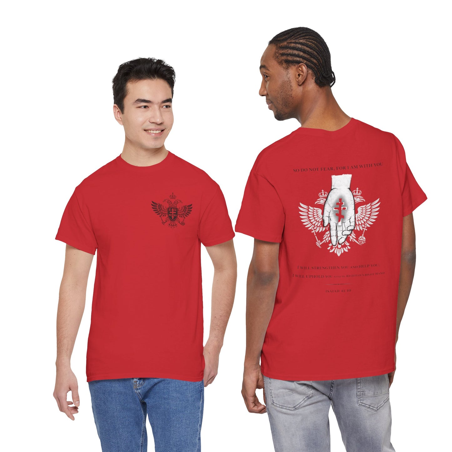 Christian Cross Wings T‑Shirt — Faith Graphic Tee with Prayer Hands