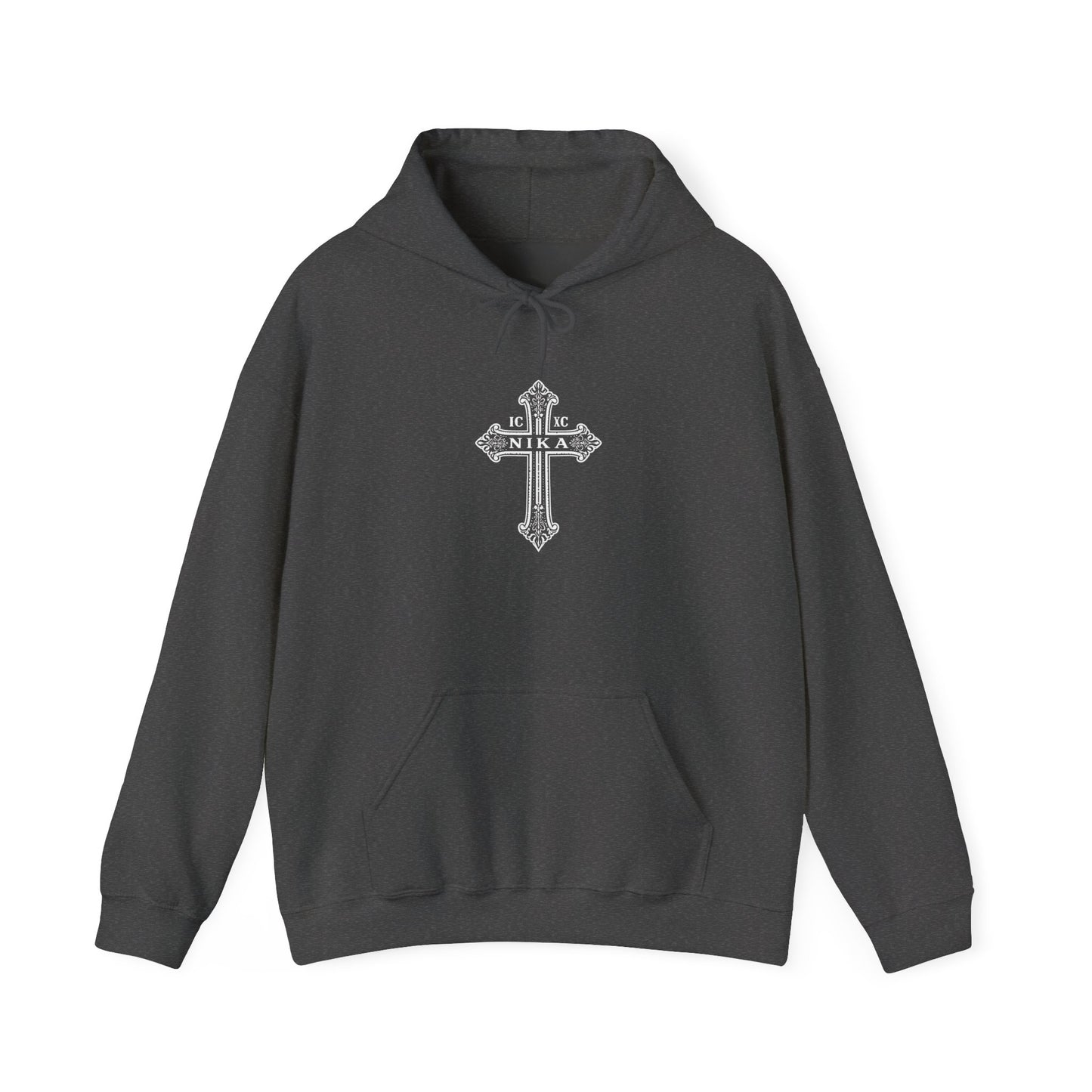 Christian Cross Hoodie — "I Am The Way" Scripture Back Print
