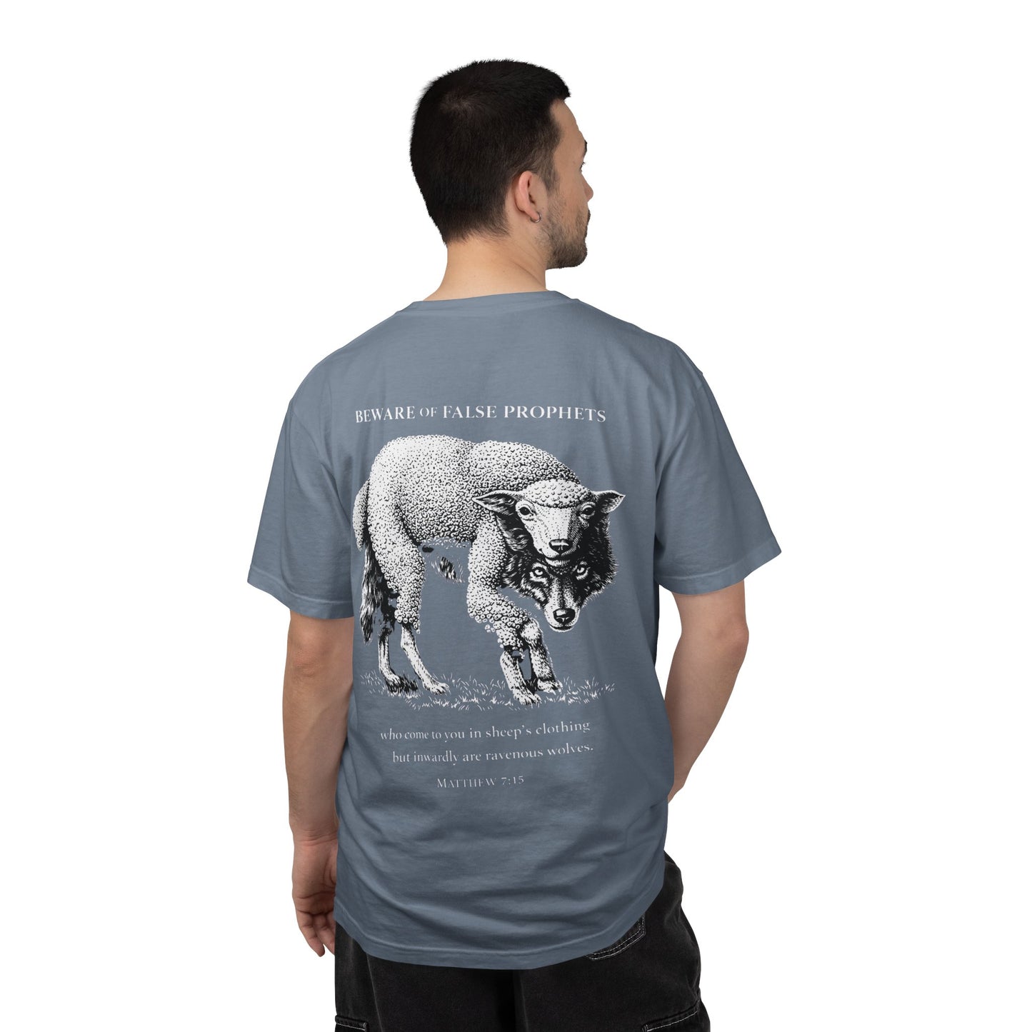 Graphic T-Shirt — "Beware of False Prophets" Sheep in Wolf’s Clothing Christian Tee