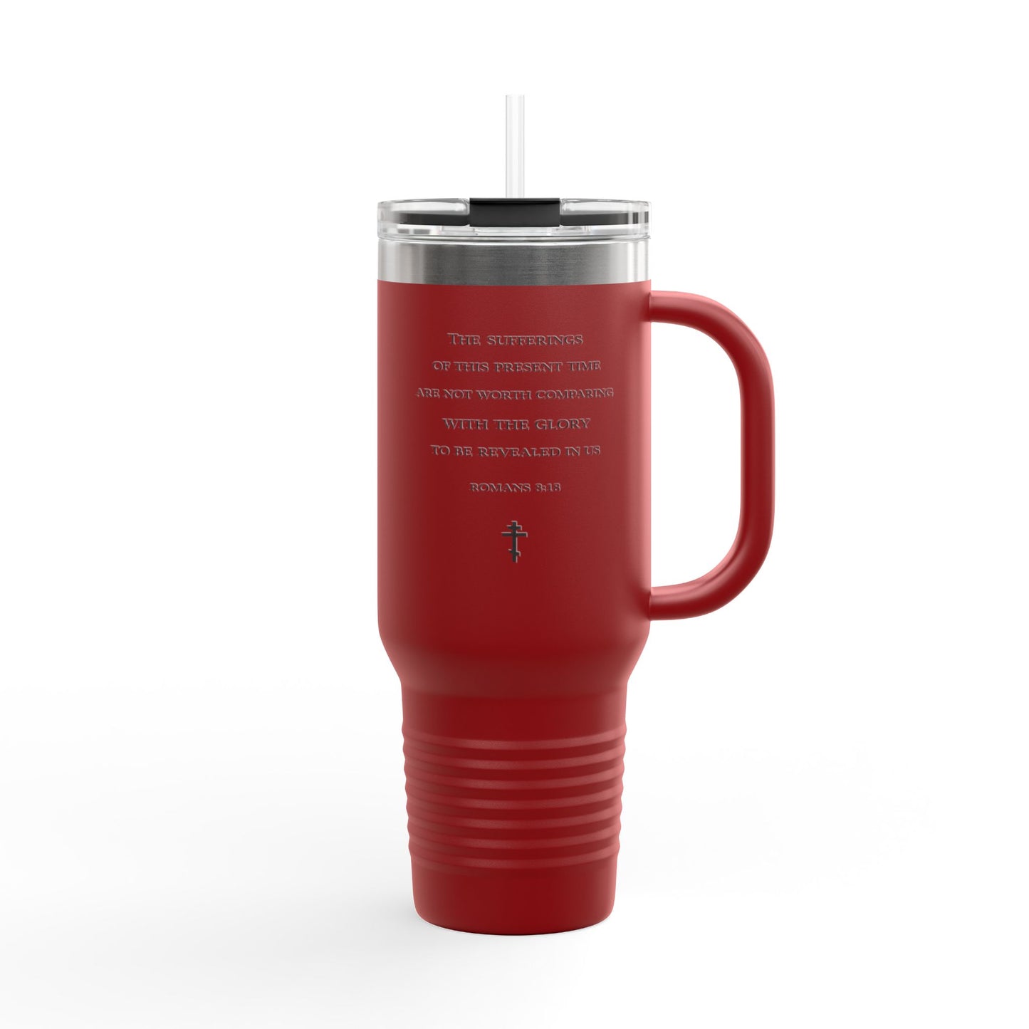 Scripture Insulated Travel Mug 40oz – Inspirational Cross Quote Tumbler