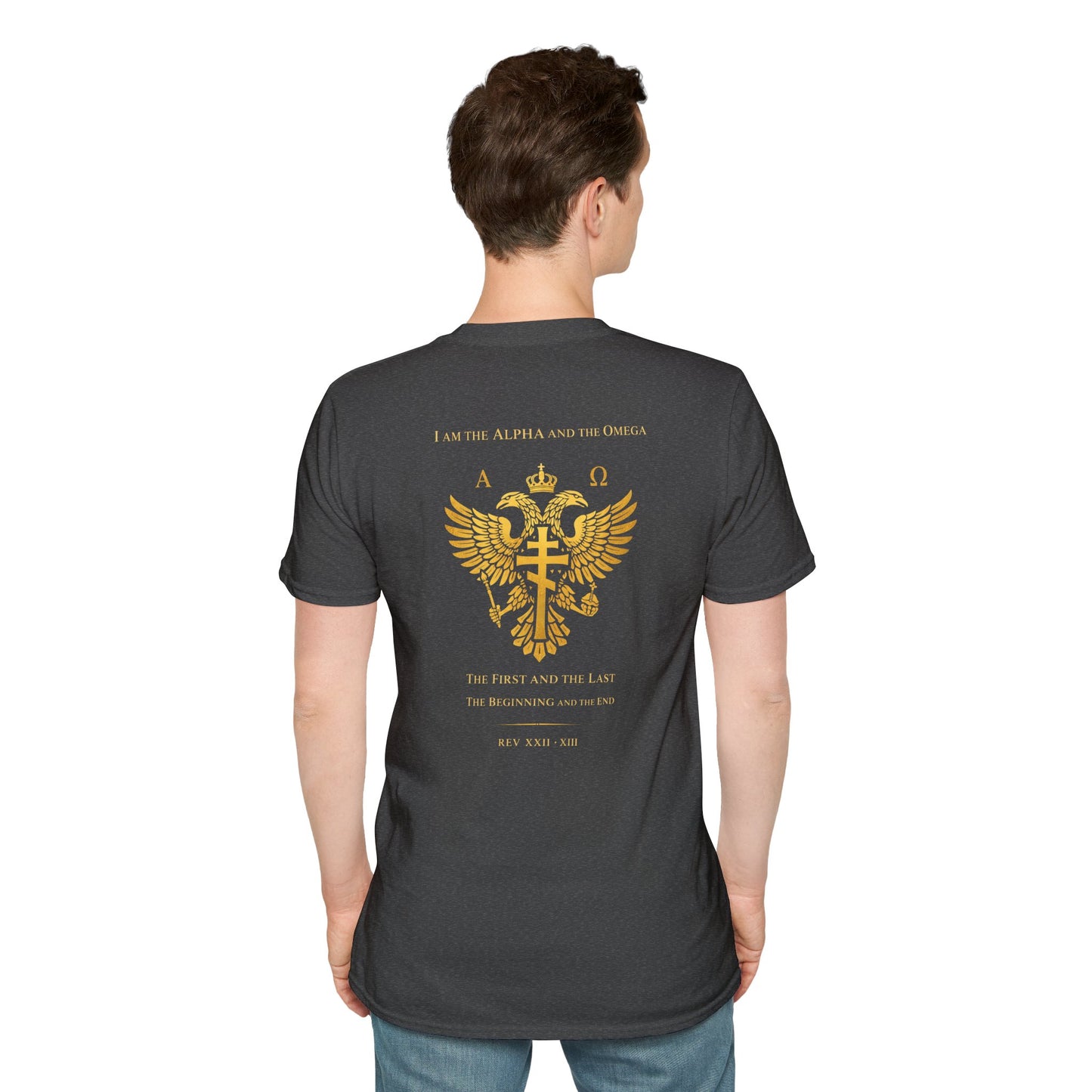 Christian Cross Wings T-Shirt — Gold Faith Graphic Tee