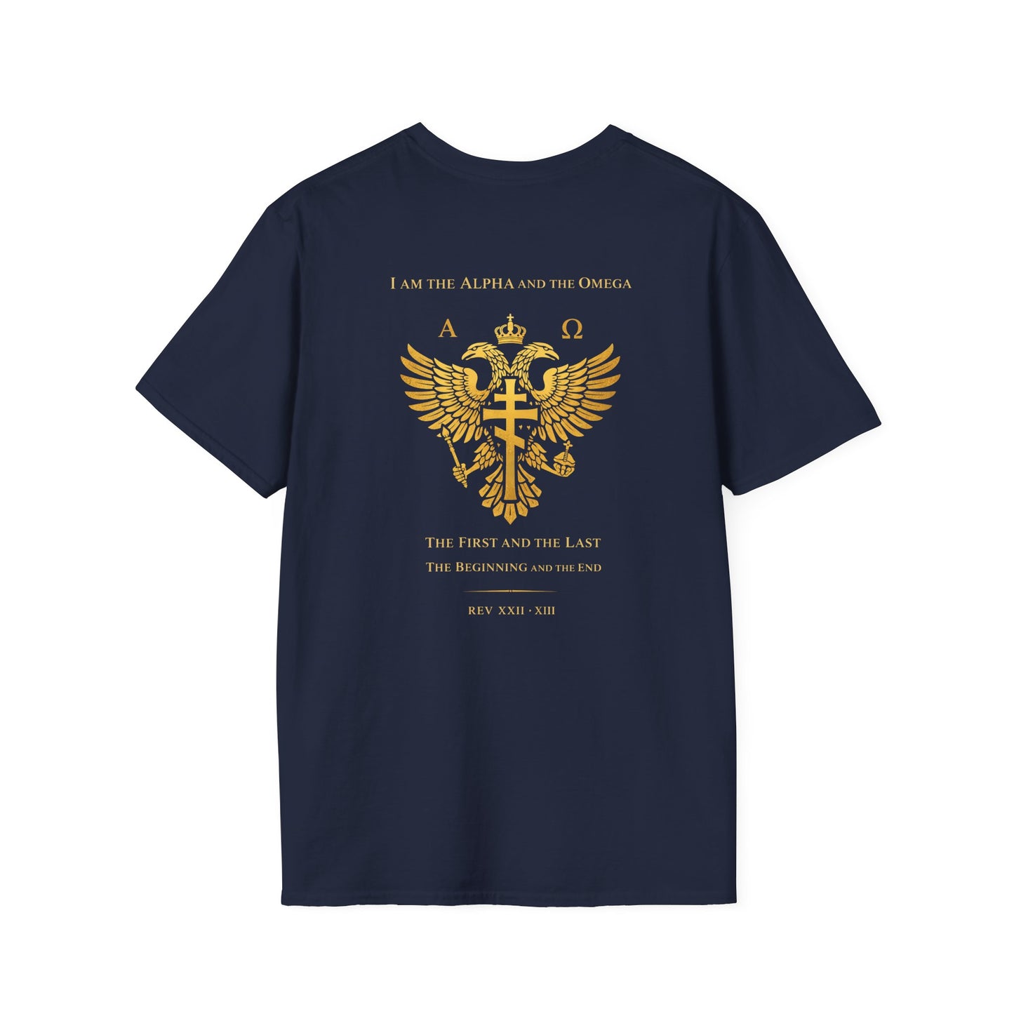 Christian Cross Wings T-Shirt — Gold Faith Graphic Tee