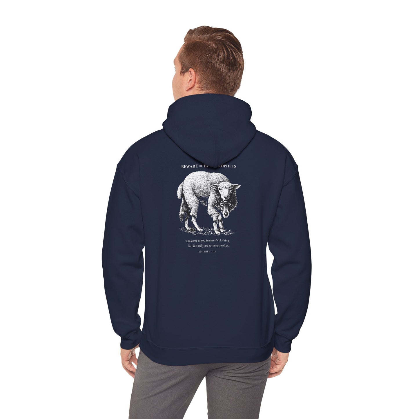 Christian Lamb Graphic Hoodie — ‘Agnus Dei’ Faith Emblem Sweatshirt