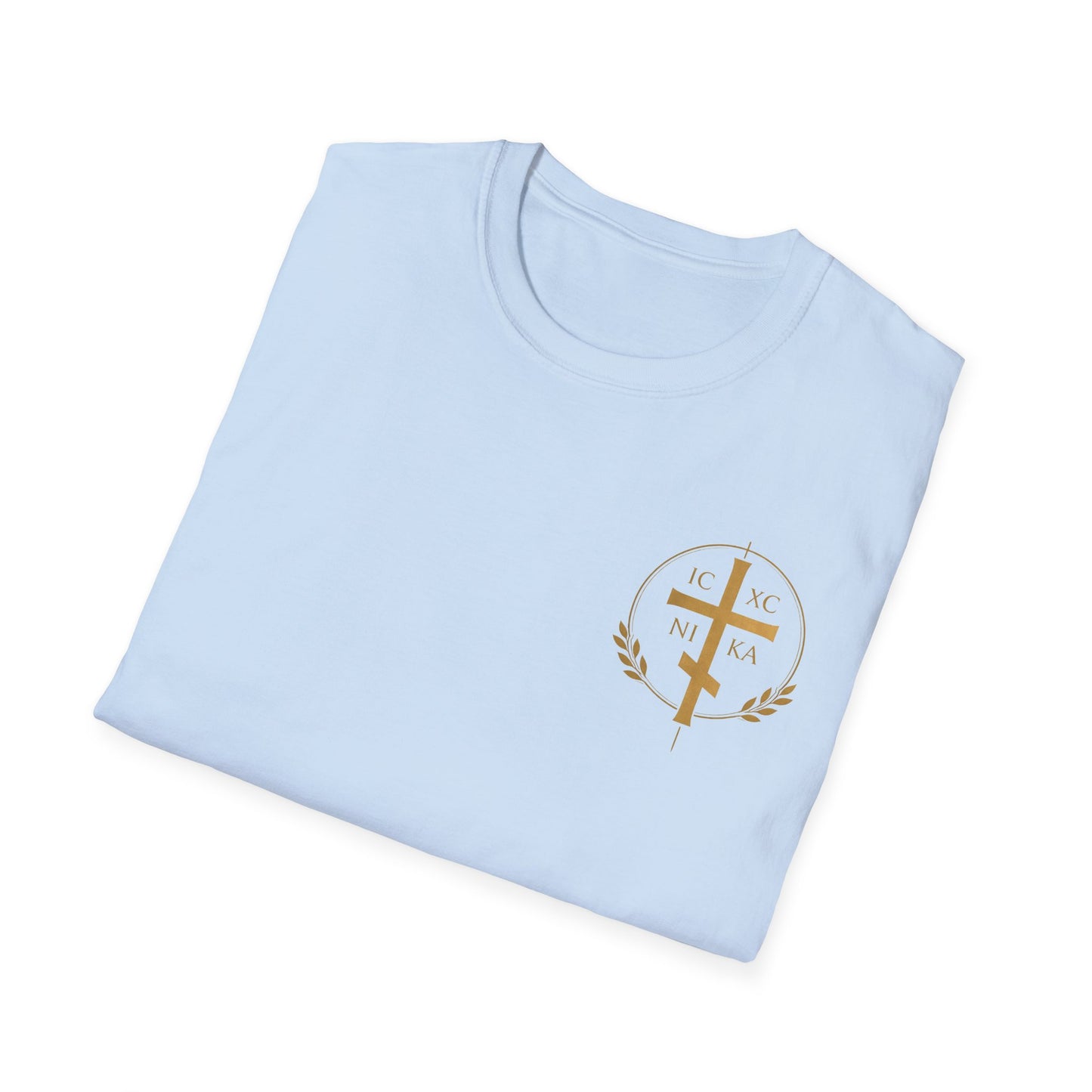 Christian Cross Wings T-Shirt — Gold Faith Graphic Tee