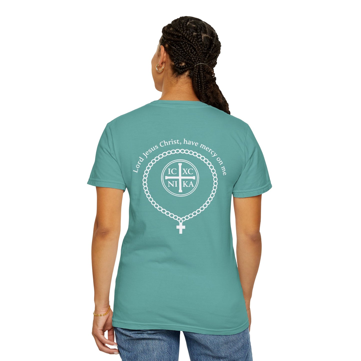 Christian T-Shirt — "I Can Do All Things Through Christ" Philippians 4:13 Cross Laurel Design