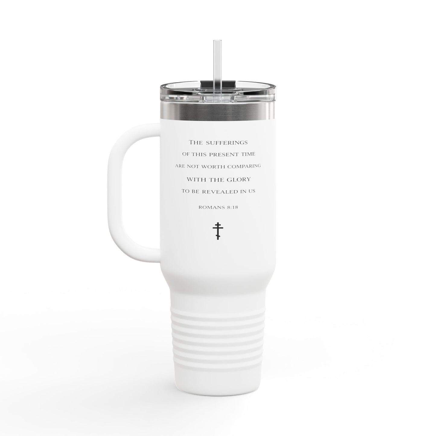 Scripture Insulated Travel Mug 40oz – Inspirational Cross Quote Tumbler