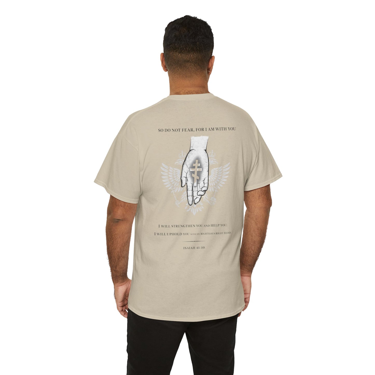 Christian Cross Wings T‑Shirt — Faith Graphic Tee with Prayer Hands