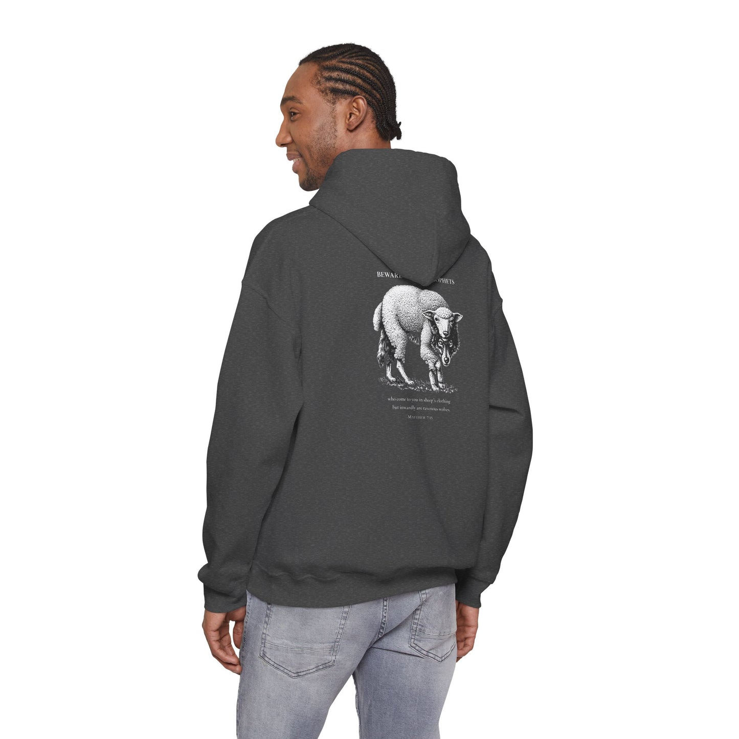 Christian Lamb Graphic Hoodie — ‘Agnus Dei’ Faith Emblem Sweatshirt