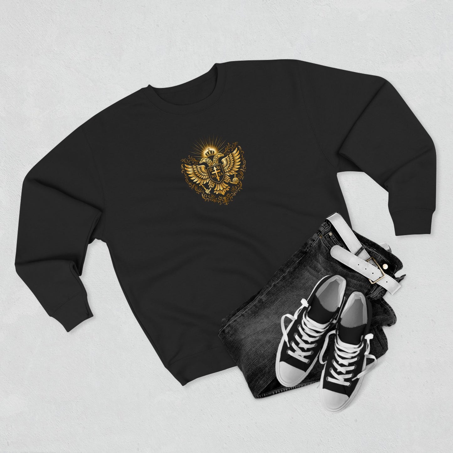 Christian Cross Sweatshirt — Inspirational Faith Graphic Crewneck