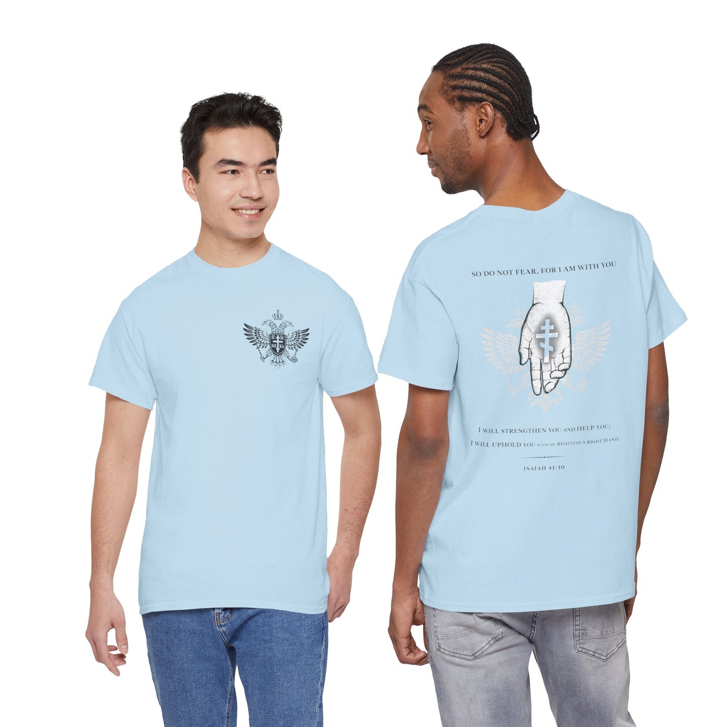 Christian Cross Wings T‑Shirt — Faith Graphic Tee with Prayer Hands