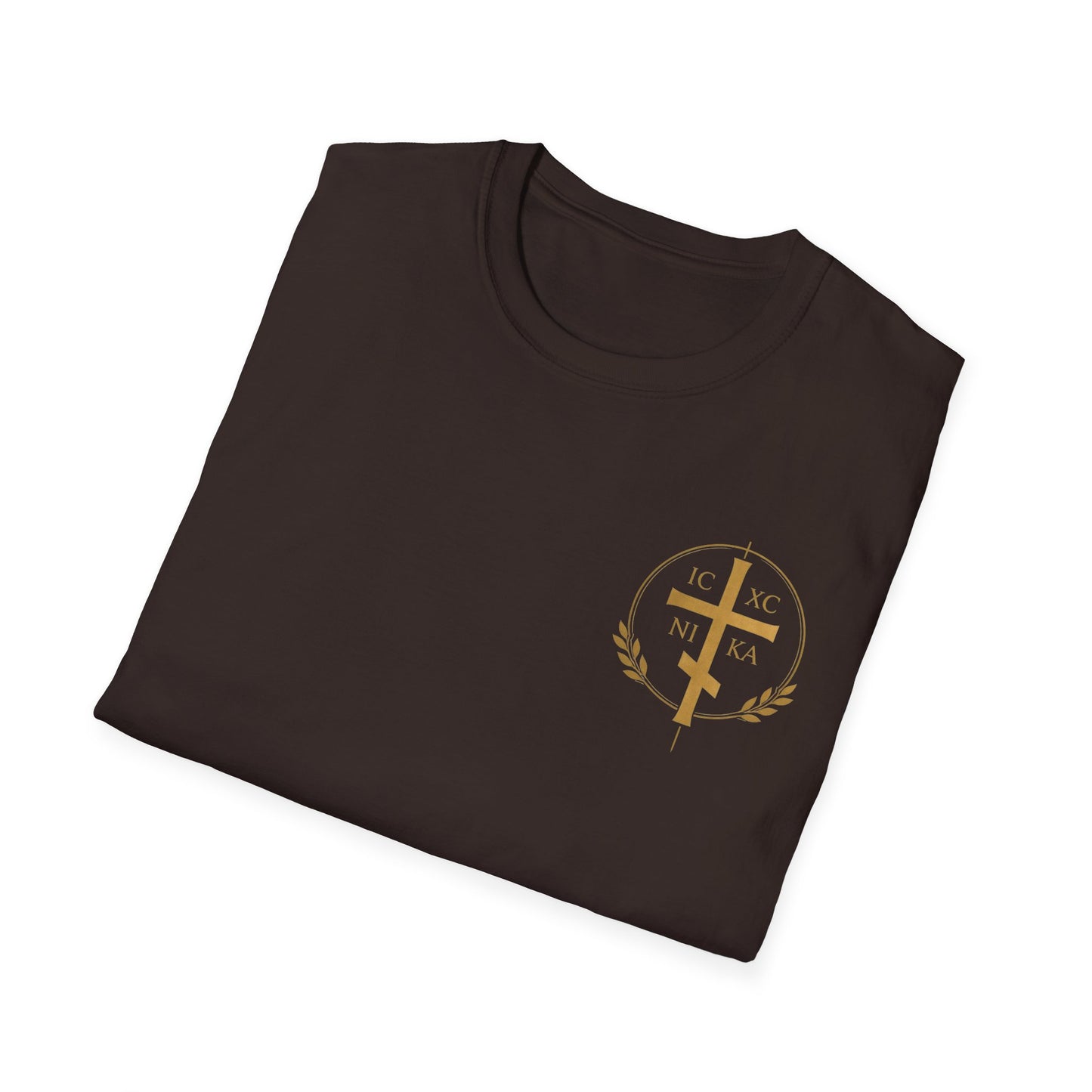 Christian Cross Wings T-Shirt — Gold Faith Graphic Tee