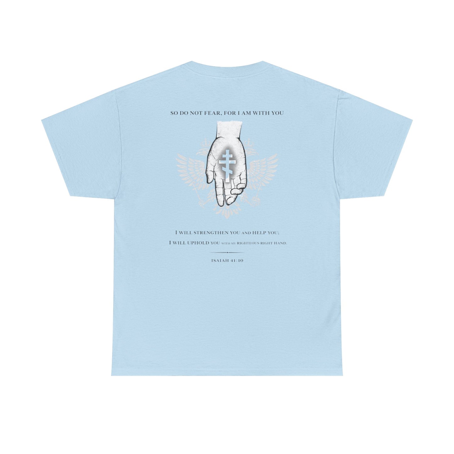 Christian Cross Wings T‑Shirt — Faith Graphic Tee with Prayer Hands
