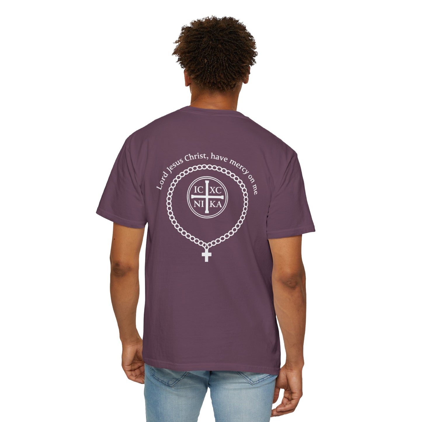 Christian T-Shirt — "I Can Do All Things Through Christ" Philippians 4:13 Cross Laurel Design