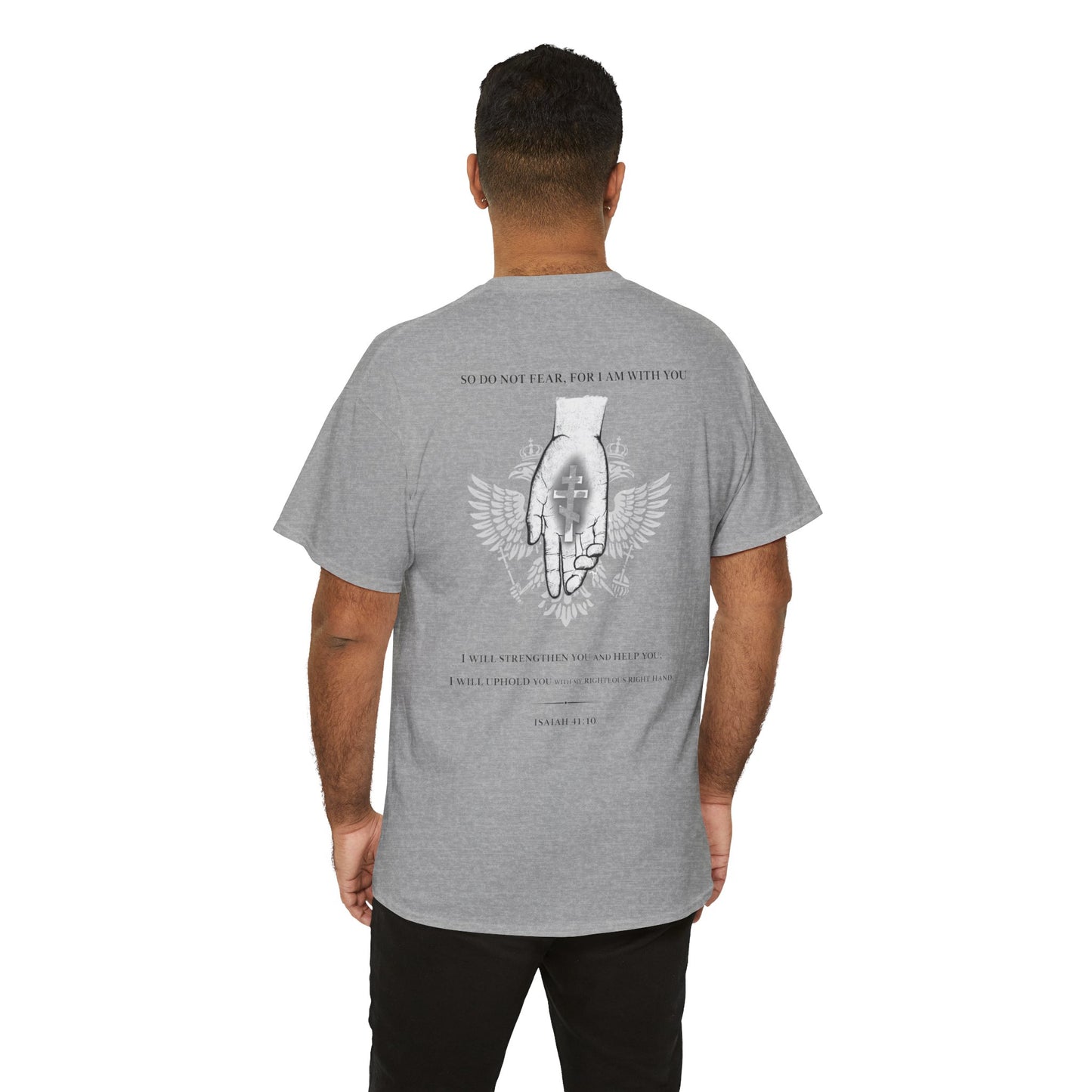 Christian Cross Wings T‑Shirt — Faith Graphic Tee with Prayer Hands