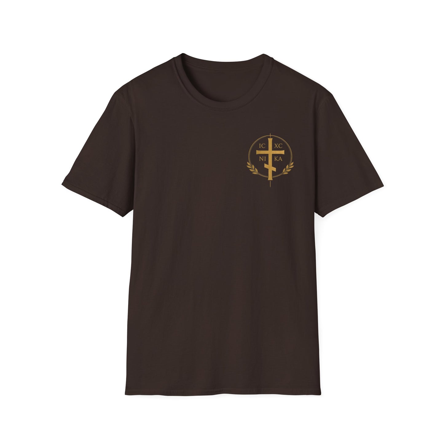 Christian Cross Wings T-Shirt — Gold Faith Graphic Tee