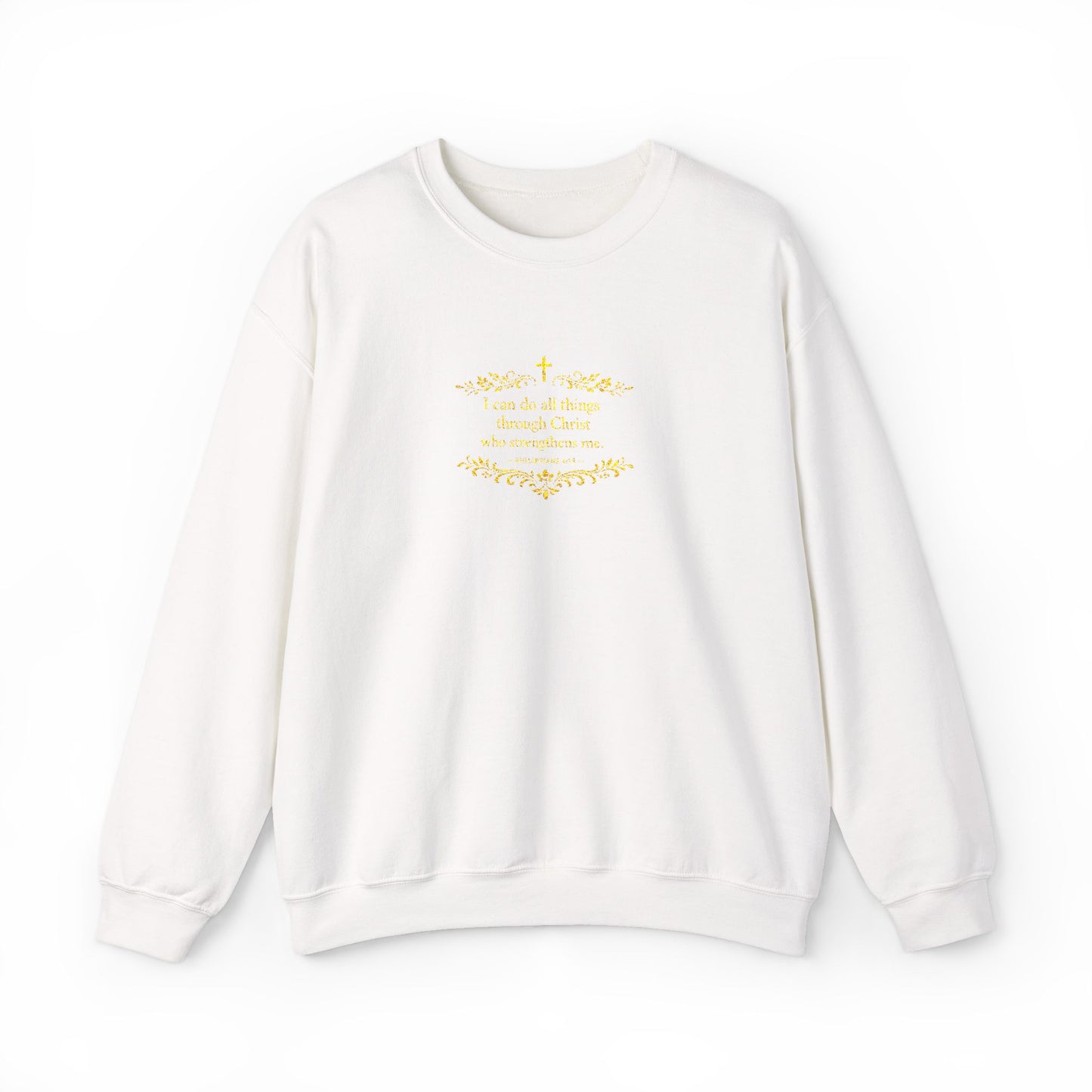 Cozy Floral Script Crewneck Sweatshirt — "Don't Worry Be Happy" Chest Design